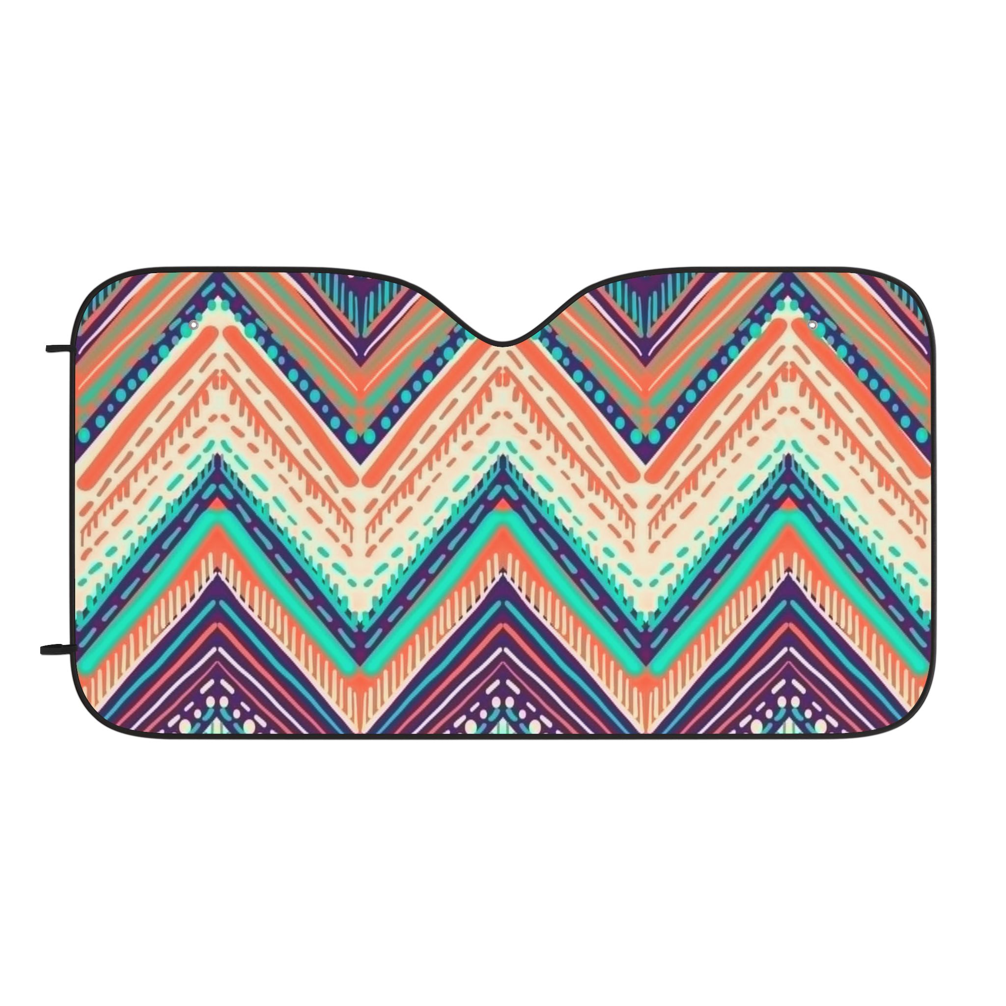 Colorful Chevron Pattern Car Sun Shade - Image 7