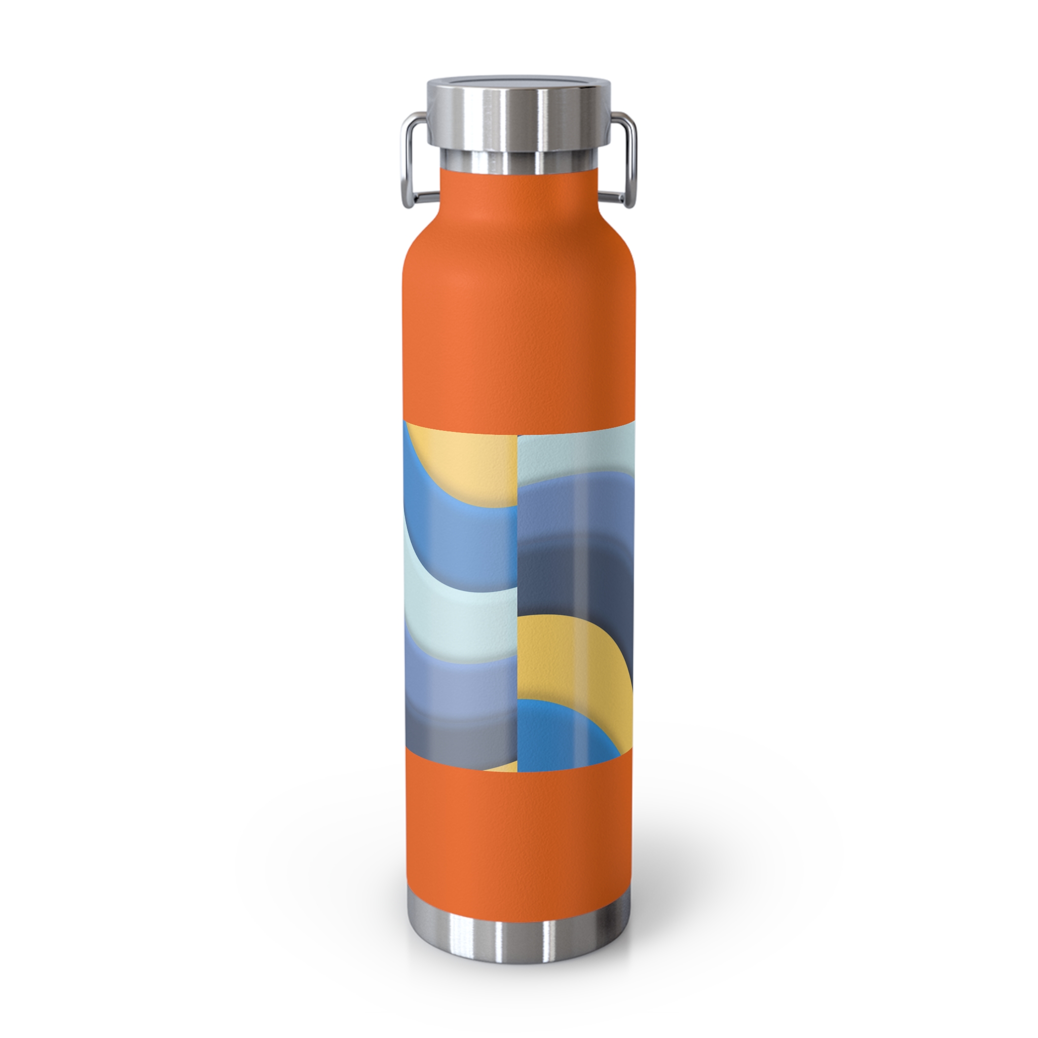 22oz Abstract Blue and Yellow Wave Vacuum Insulated Bottle - Image 24