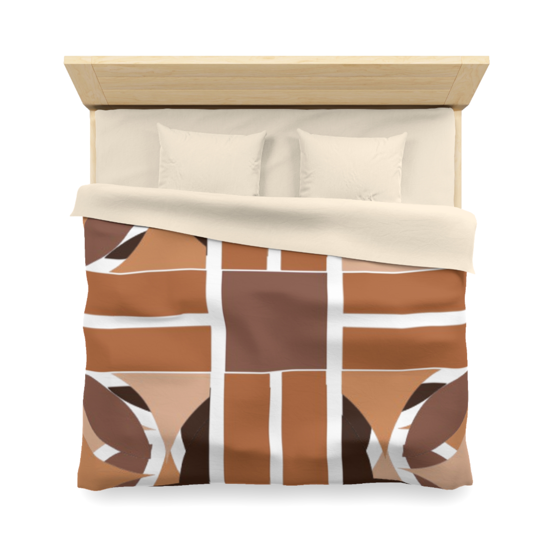 Geometric Brown Abstract Microfiber Duvet Cover - Image 14