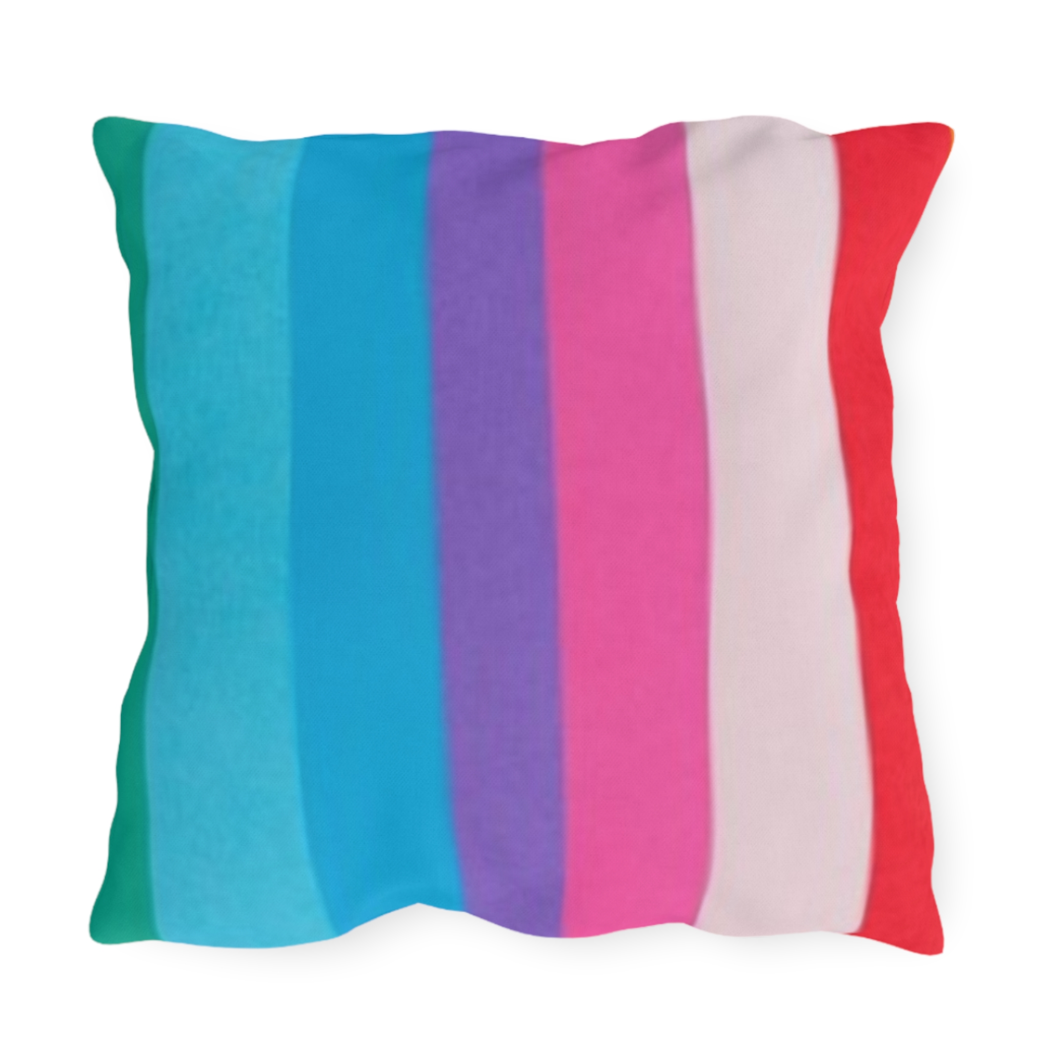 Outdoor Pillow – Colorful Rainbow Striped LGBTQ+ Pride Cushion - Image 3