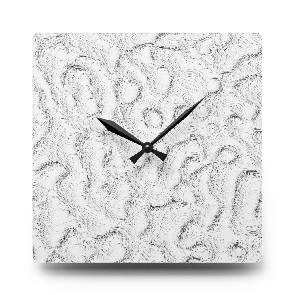 White Marble Texture Acrylic Wall Clock | Minimal Modern Home Decor