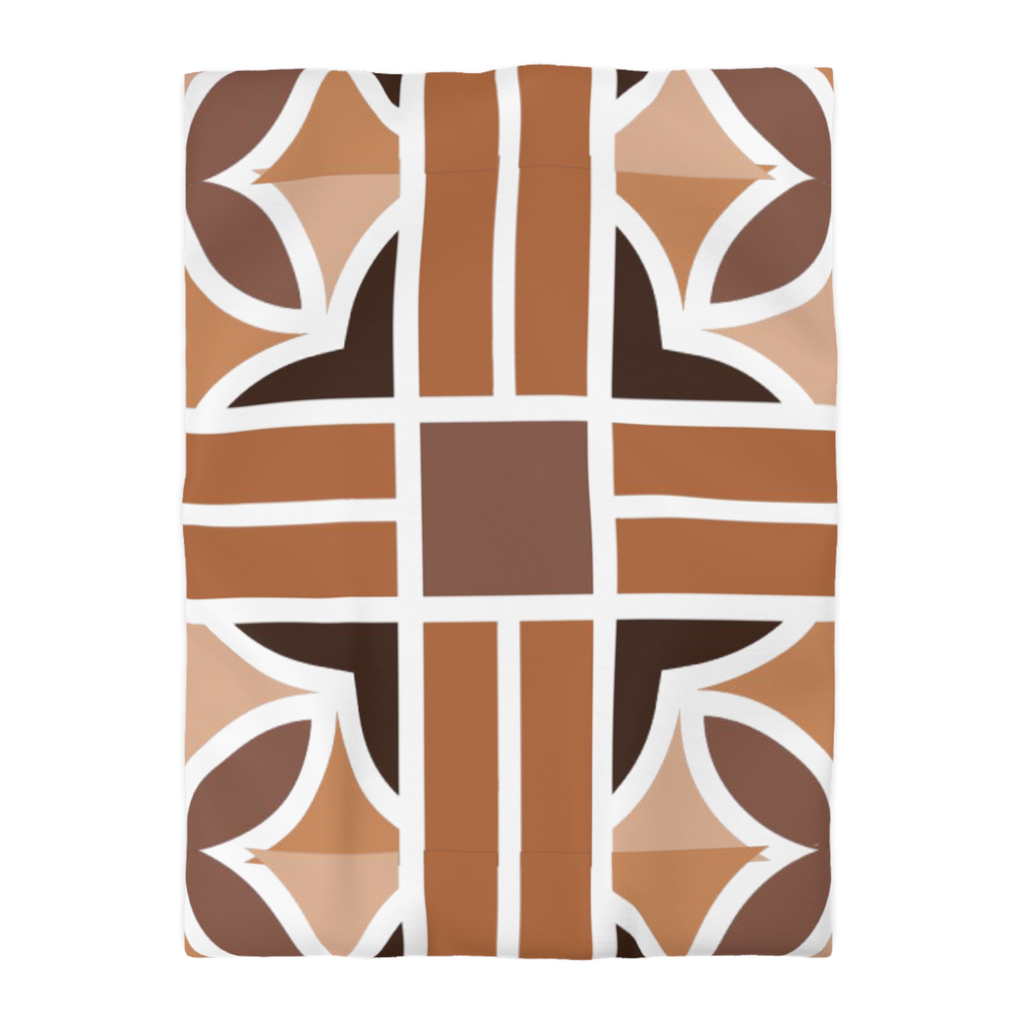 Geometric Brown Abstract Microfiber Duvet Cover - Image 22