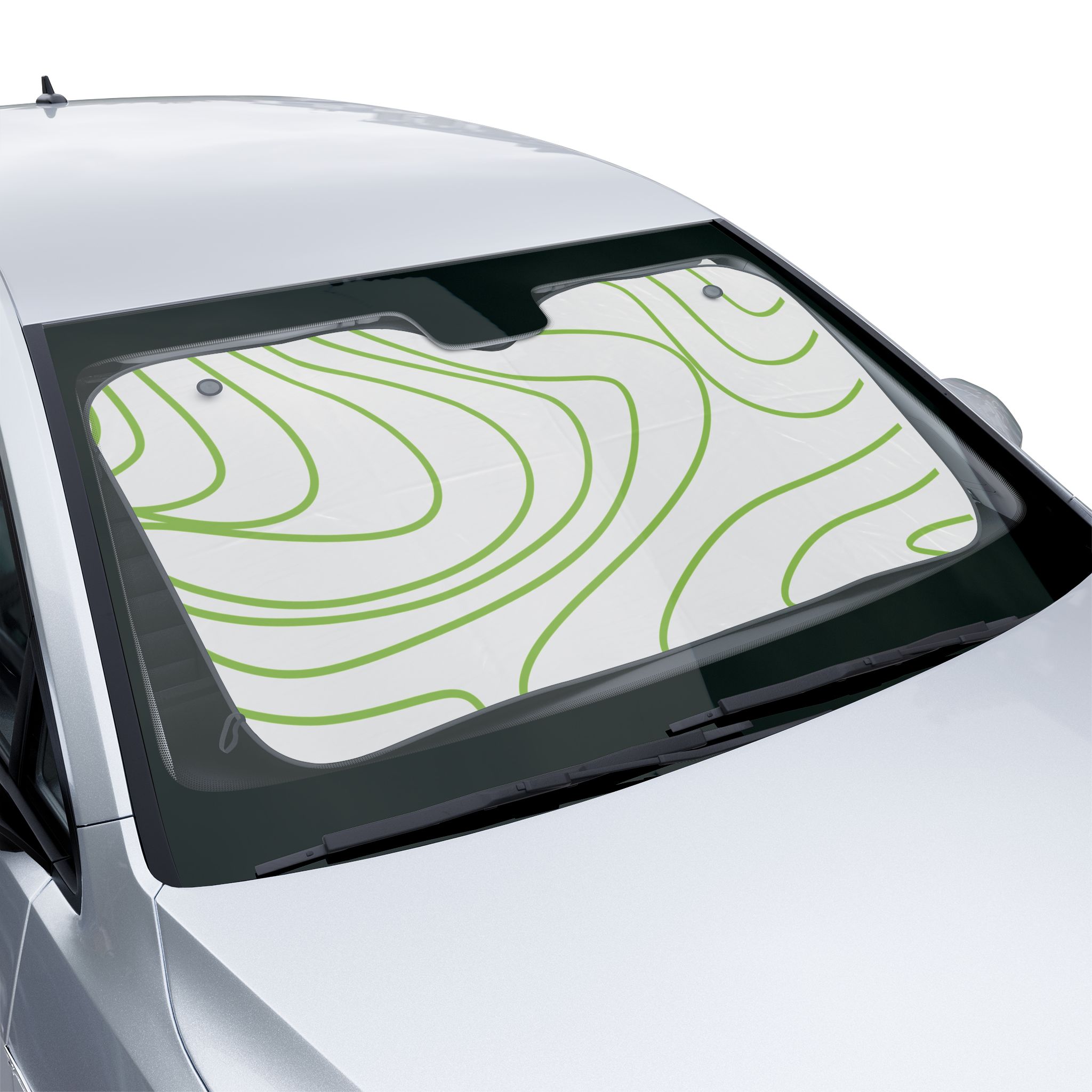 Green Contour Line Car Sun Shade - Image 10