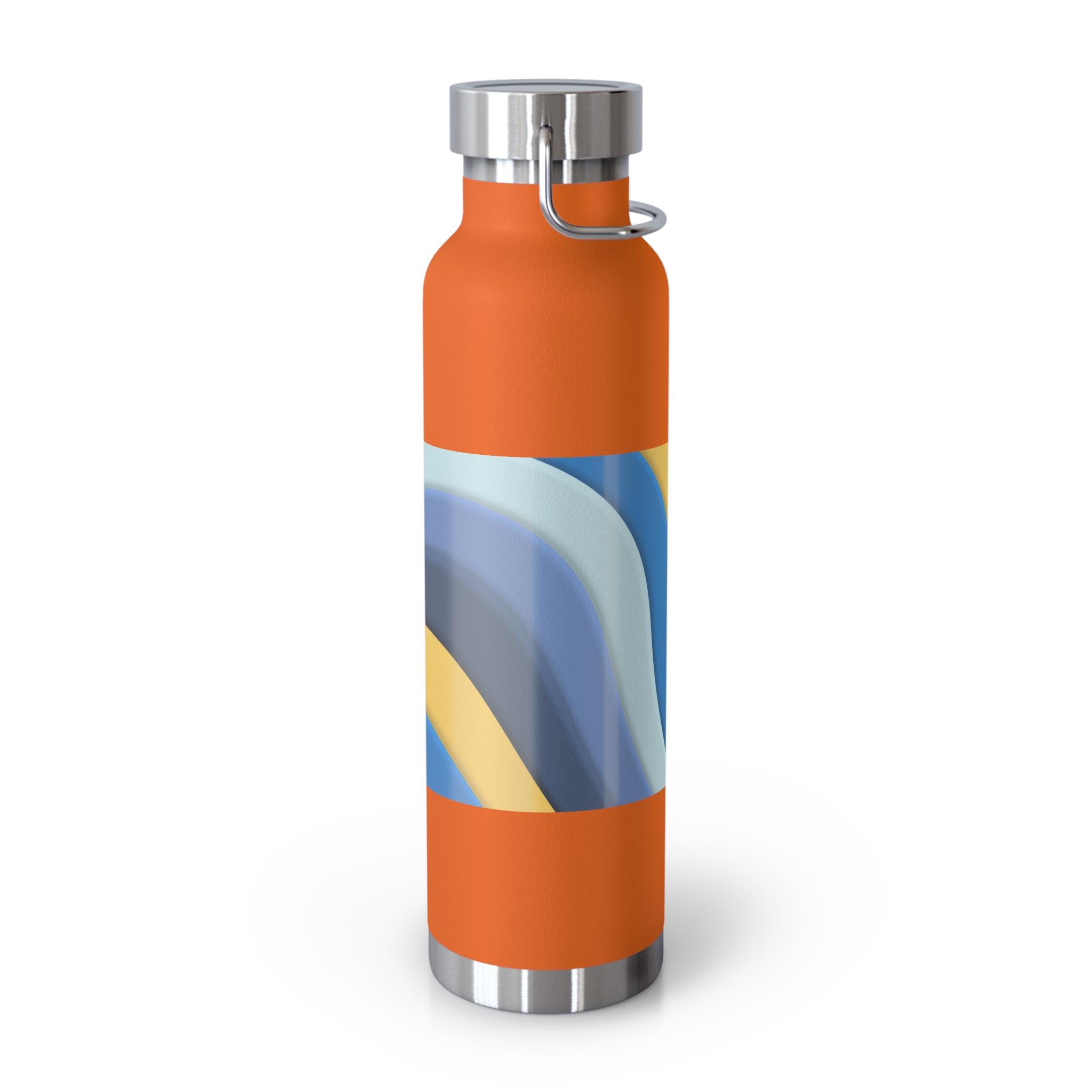 22oz Abstract Blue and Yellow Wave Vacuum Insulated Bottle - Image 22