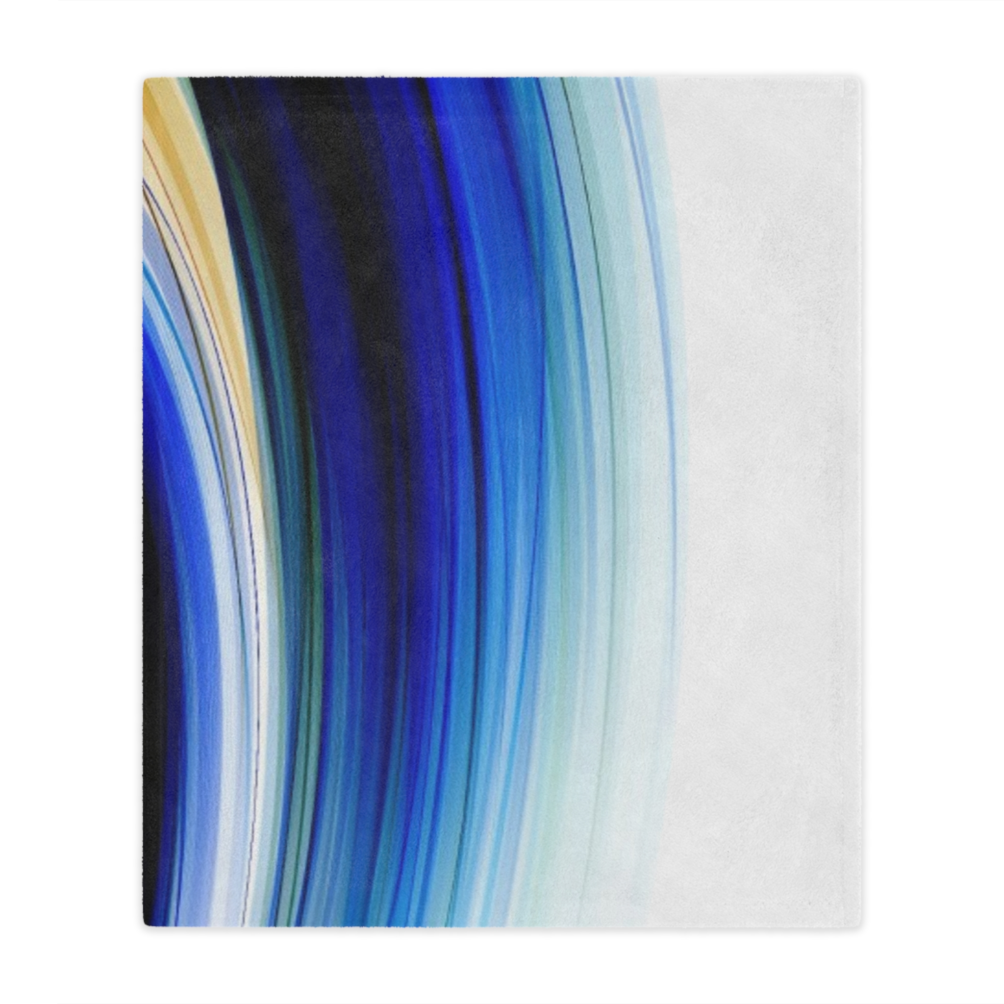 Abstract Blue Waves Minky Blanket - Image 5