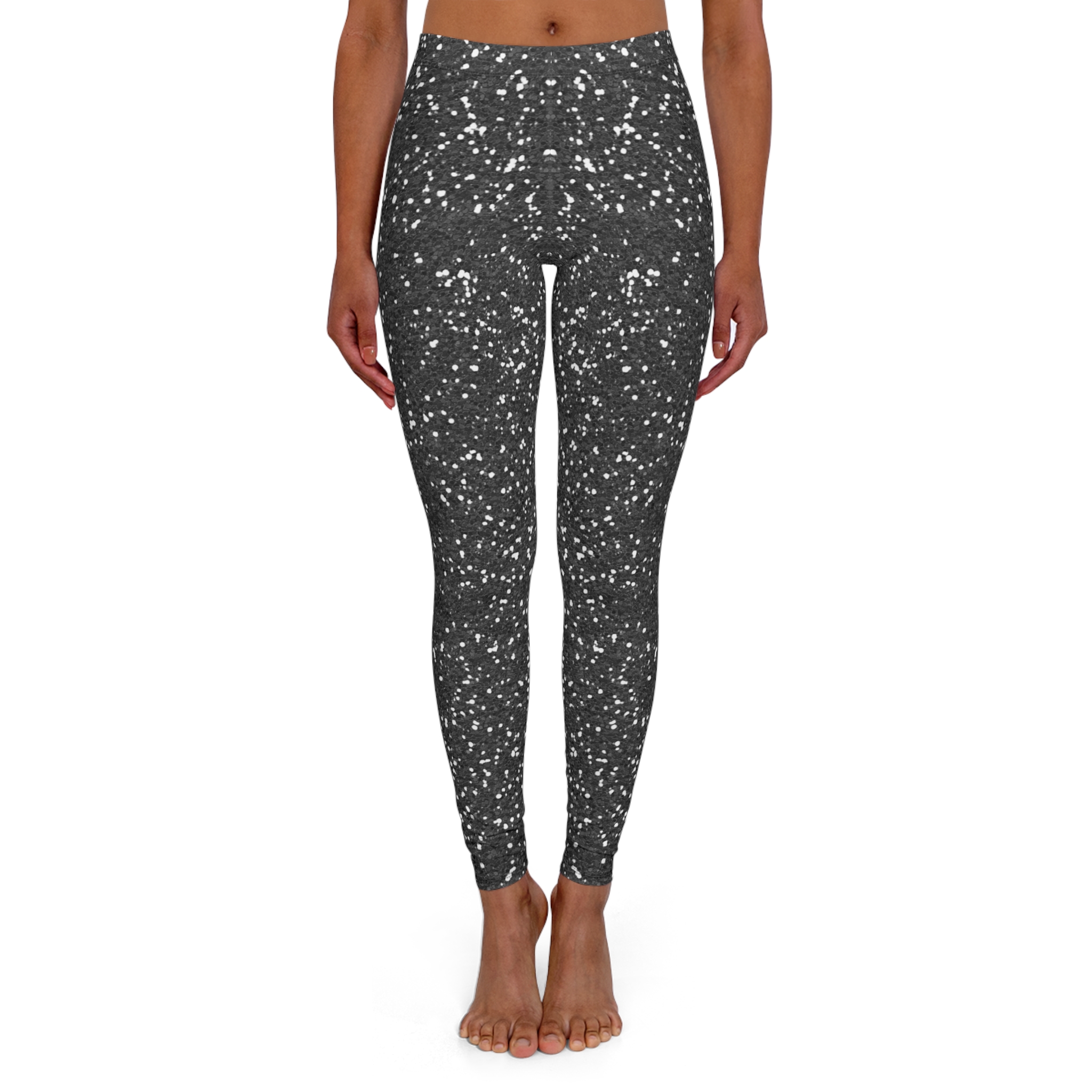 Women's Black Speckled Leggings - Image 2