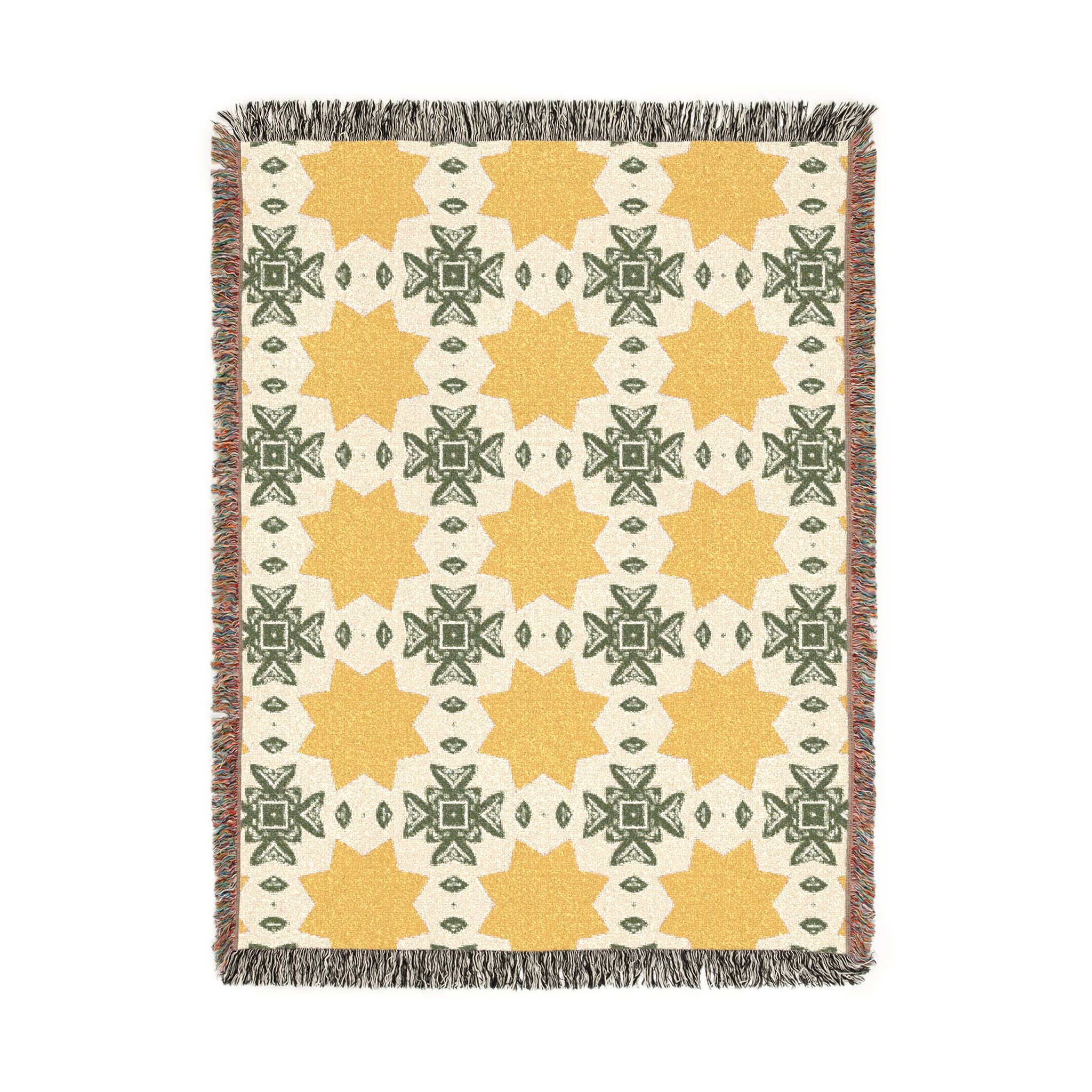 Mustard & Sage Geometric Woven Blanket - Image 18