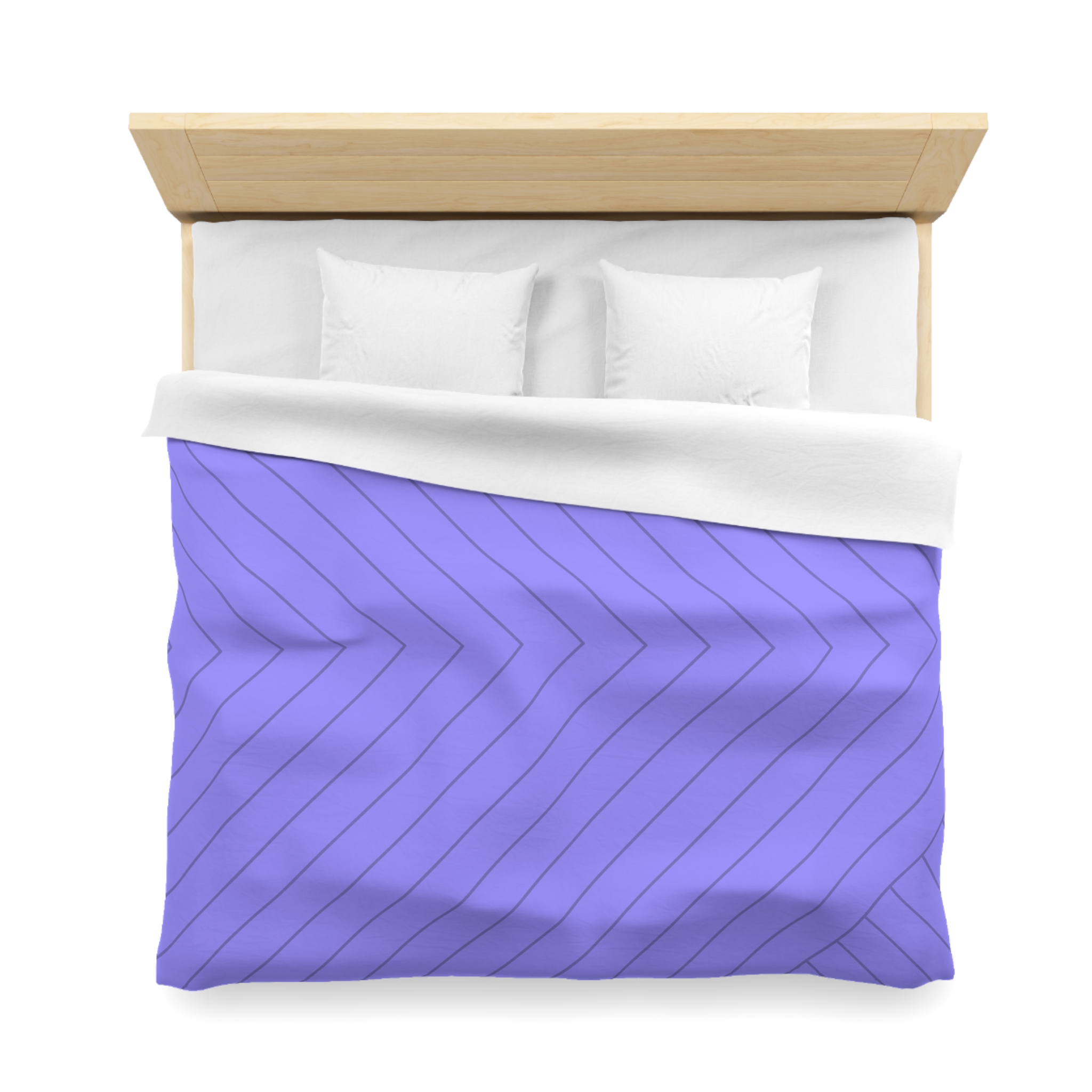 Lavender Geometric Duvet Cover — Modern Chevron Striped Microfiber - Image 17