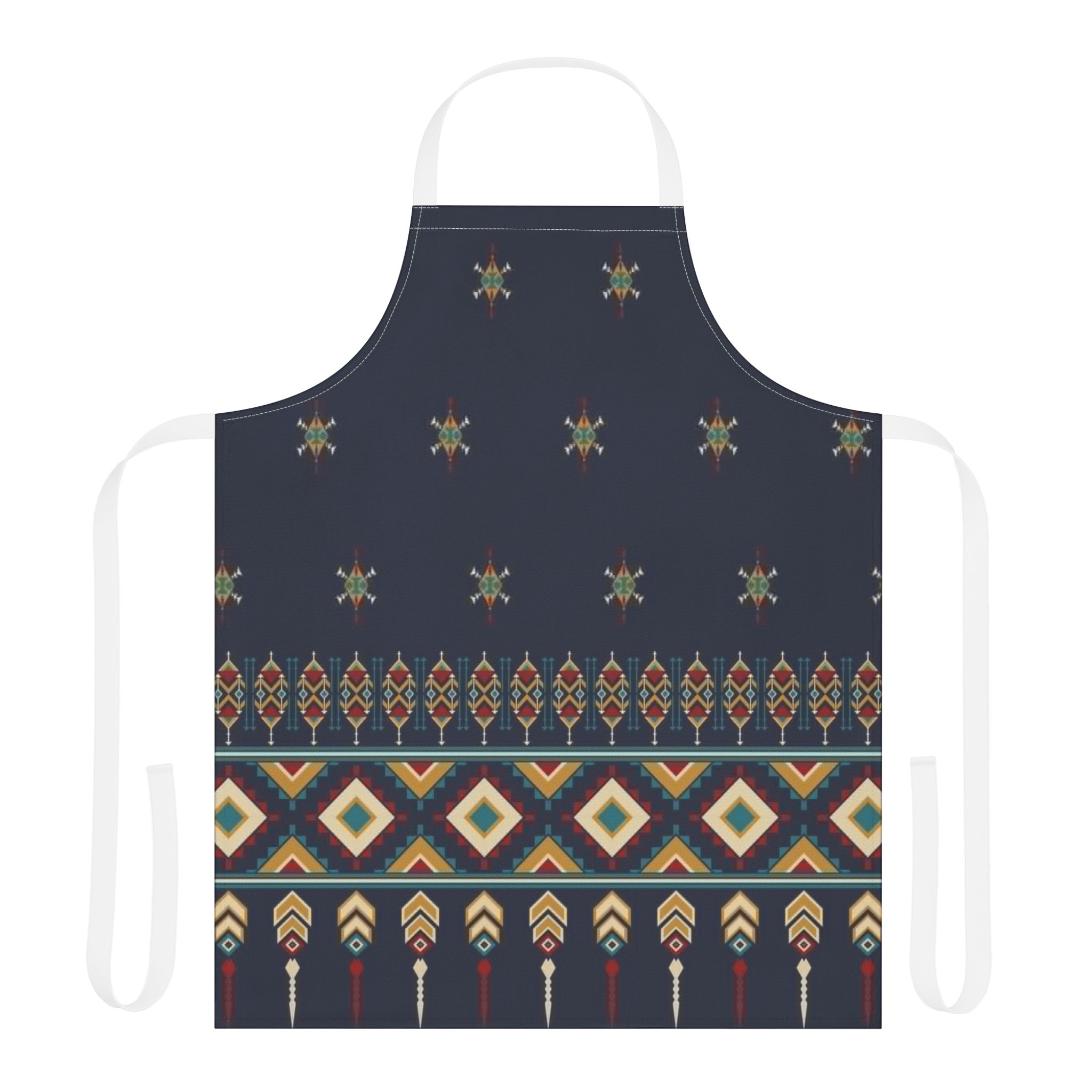 Tribal Pattern Cotton Apron – Boho Geometric Kitchen Apron - Image 2
