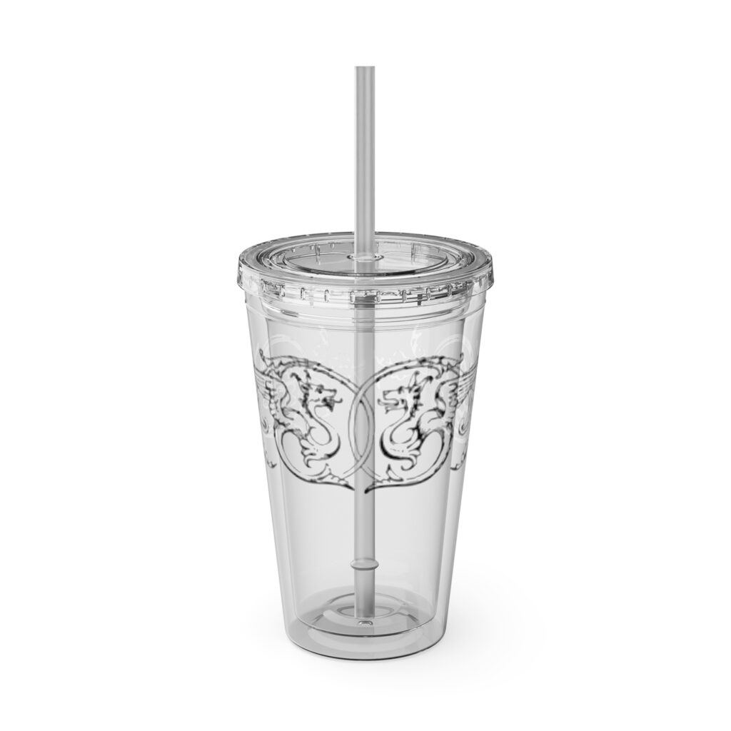Floral Skull Tumbler with Straw, 16oz