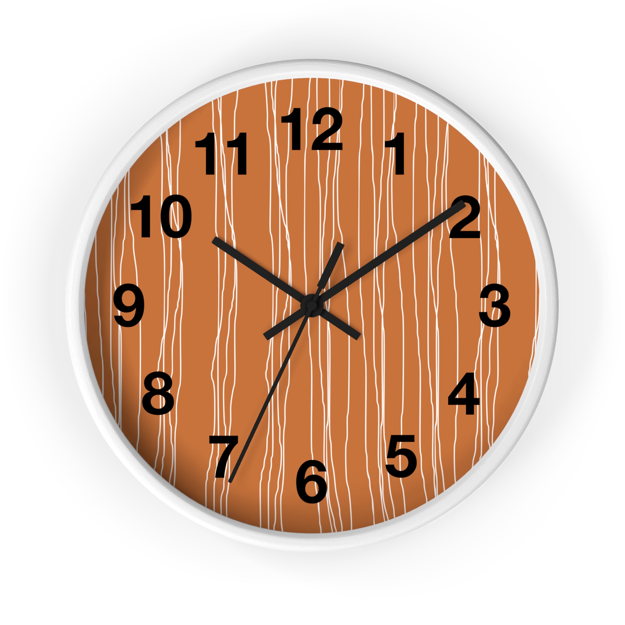 Woodgrain Stripes Wall Clock | Rustic Modern Home Decor - Image 7