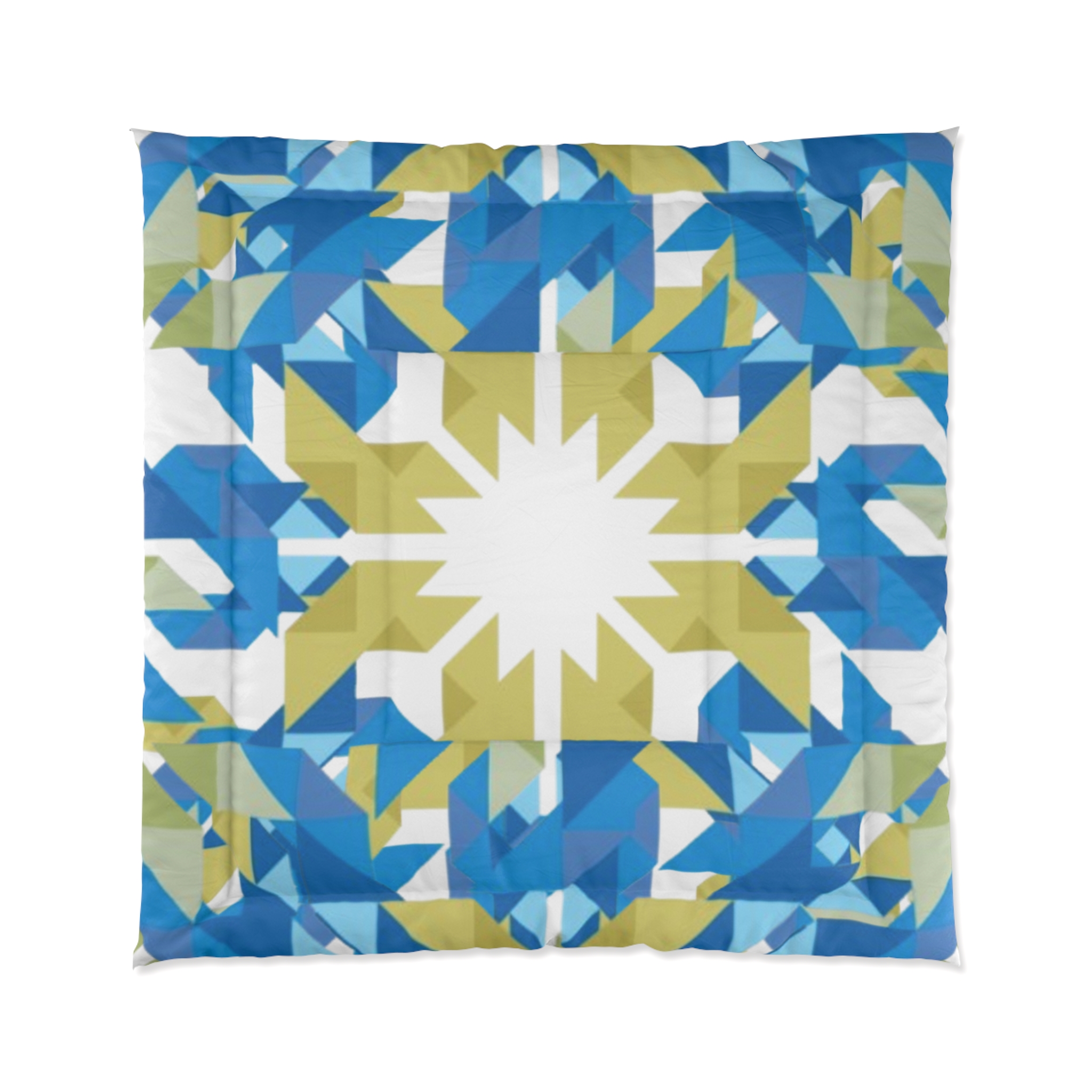 Blue Green Geometric Sunburst Comforter - Image 5