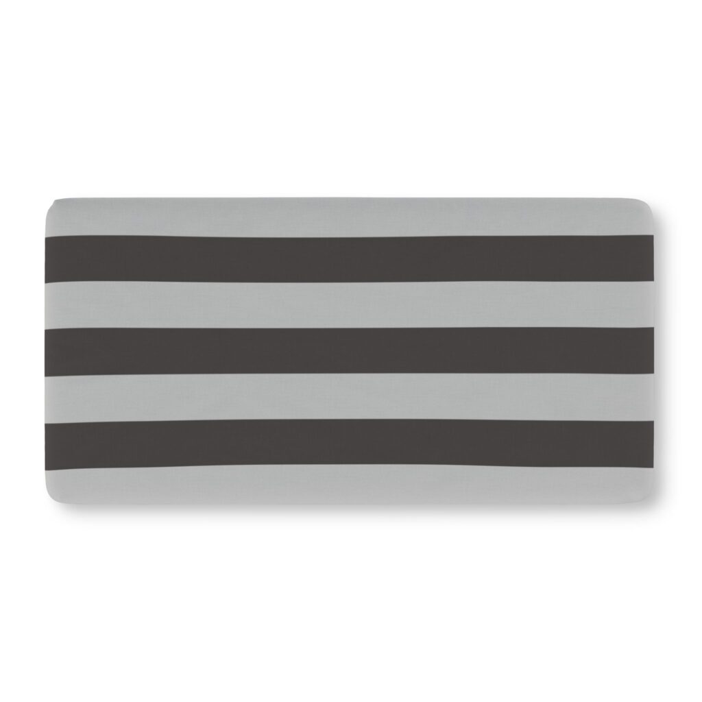 Striped Crib Sheet — Gray & Black Modern Nursery Fitted Baby Sheet