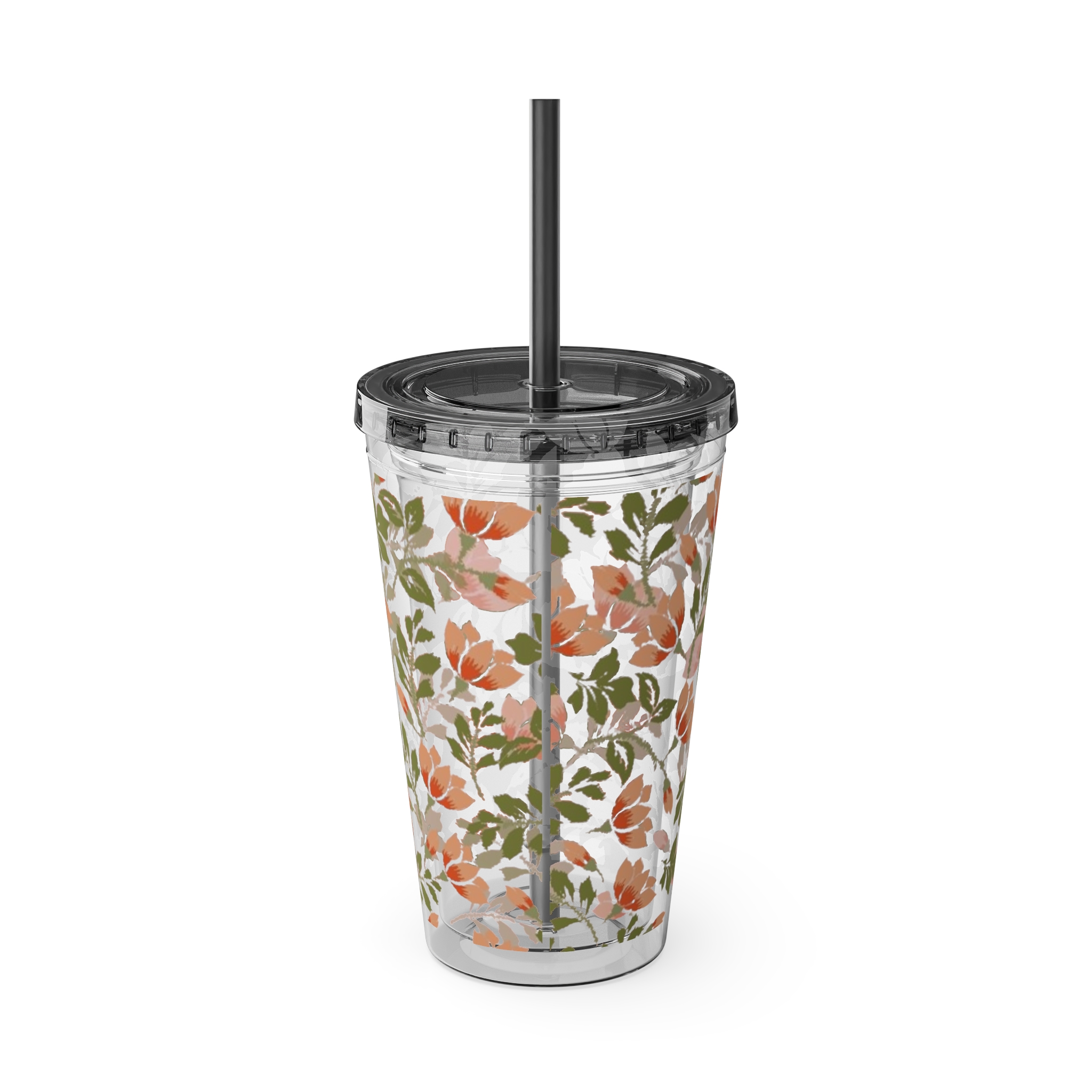 Floral Tumbler with Straw, 16oz - Image 7