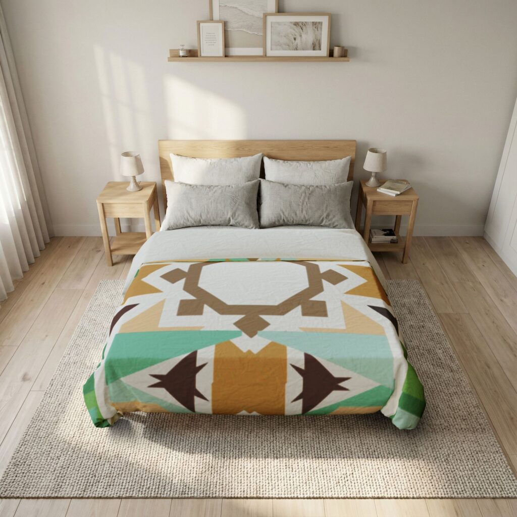 Geometric Mid-Century Modern Cotton Duvet Cover