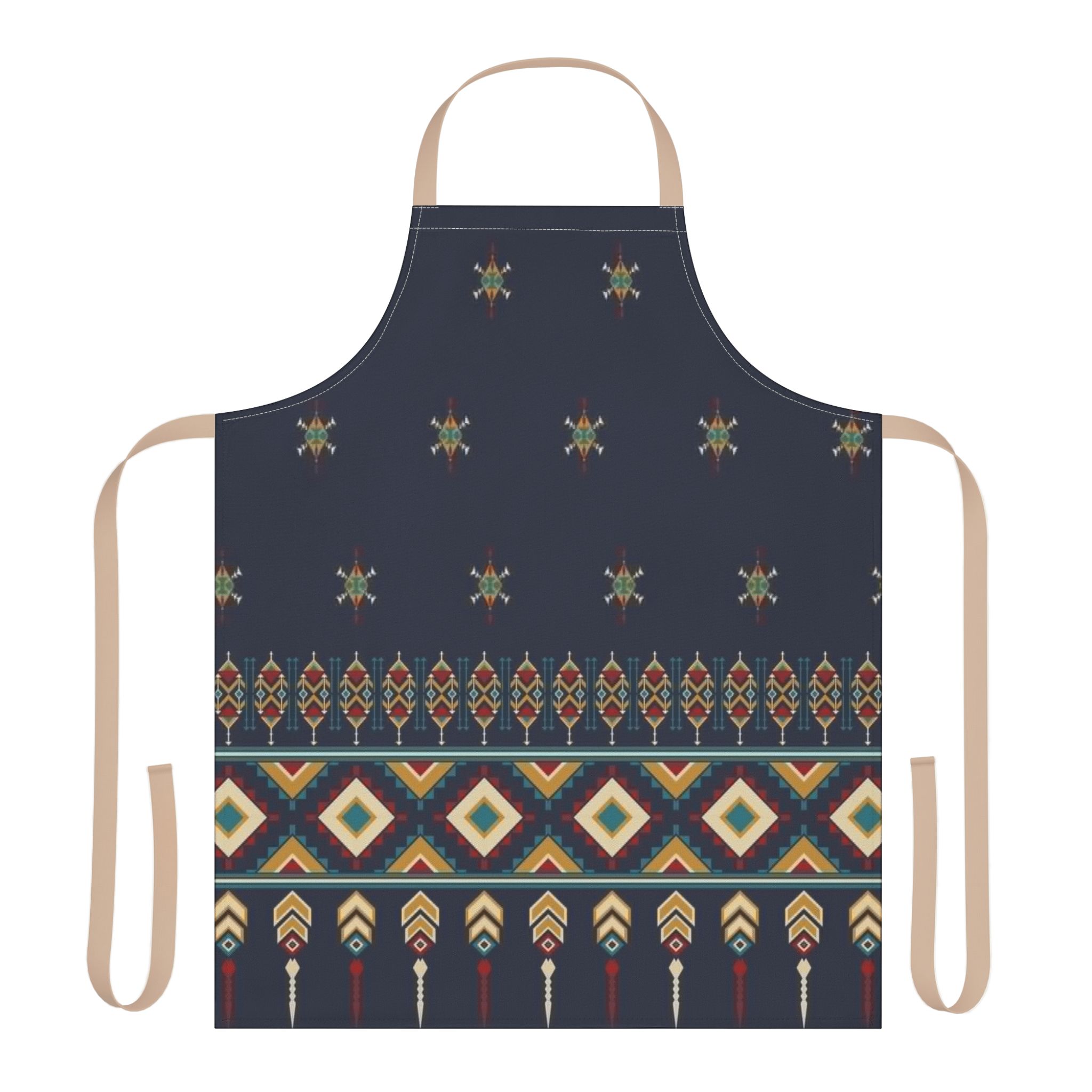 Tribal Pattern Cotton Apron – Boho Geometric Kitchen Apron - Image 5