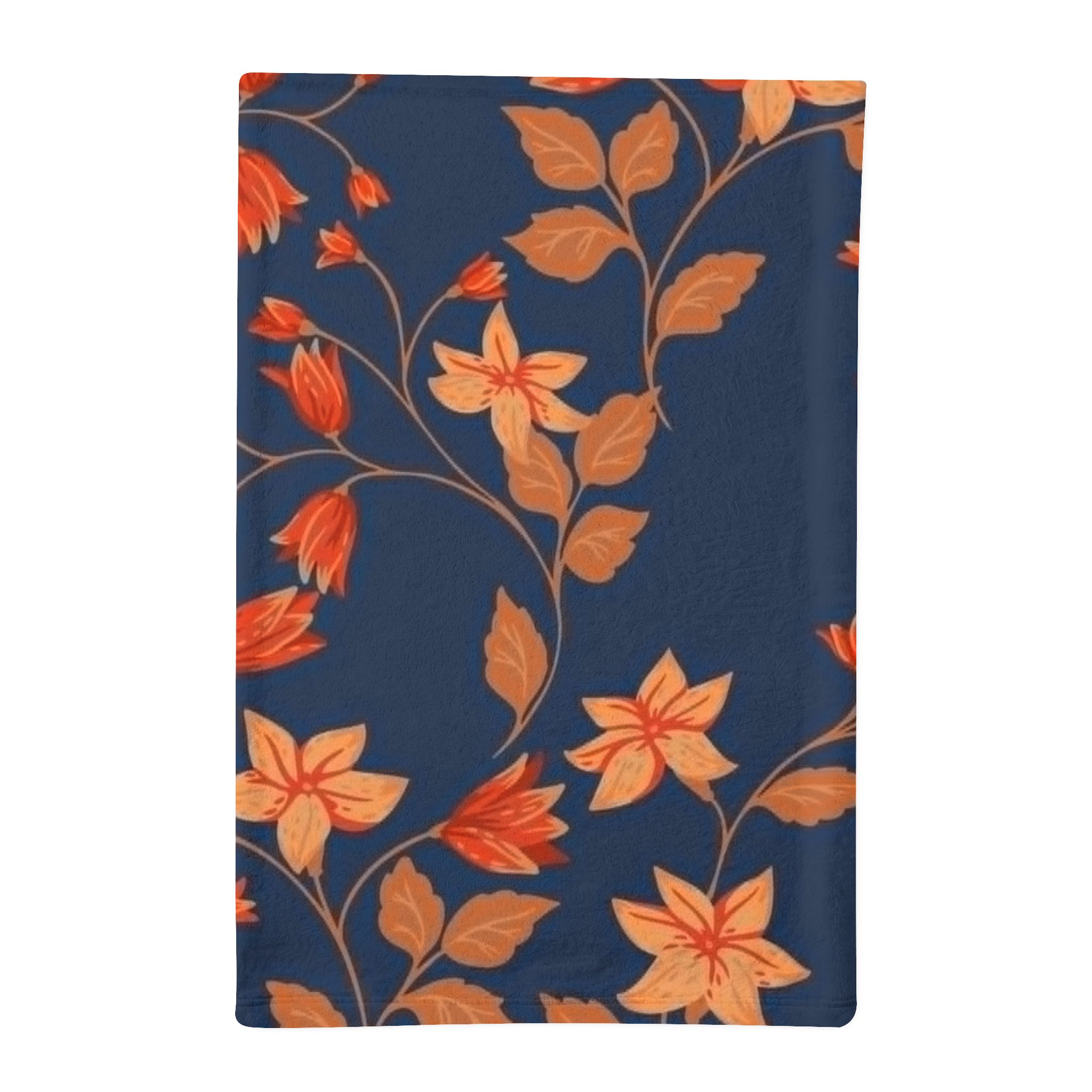 Minky Sleeping Bag – Navy Autumn Floral Pattern - Image 3
