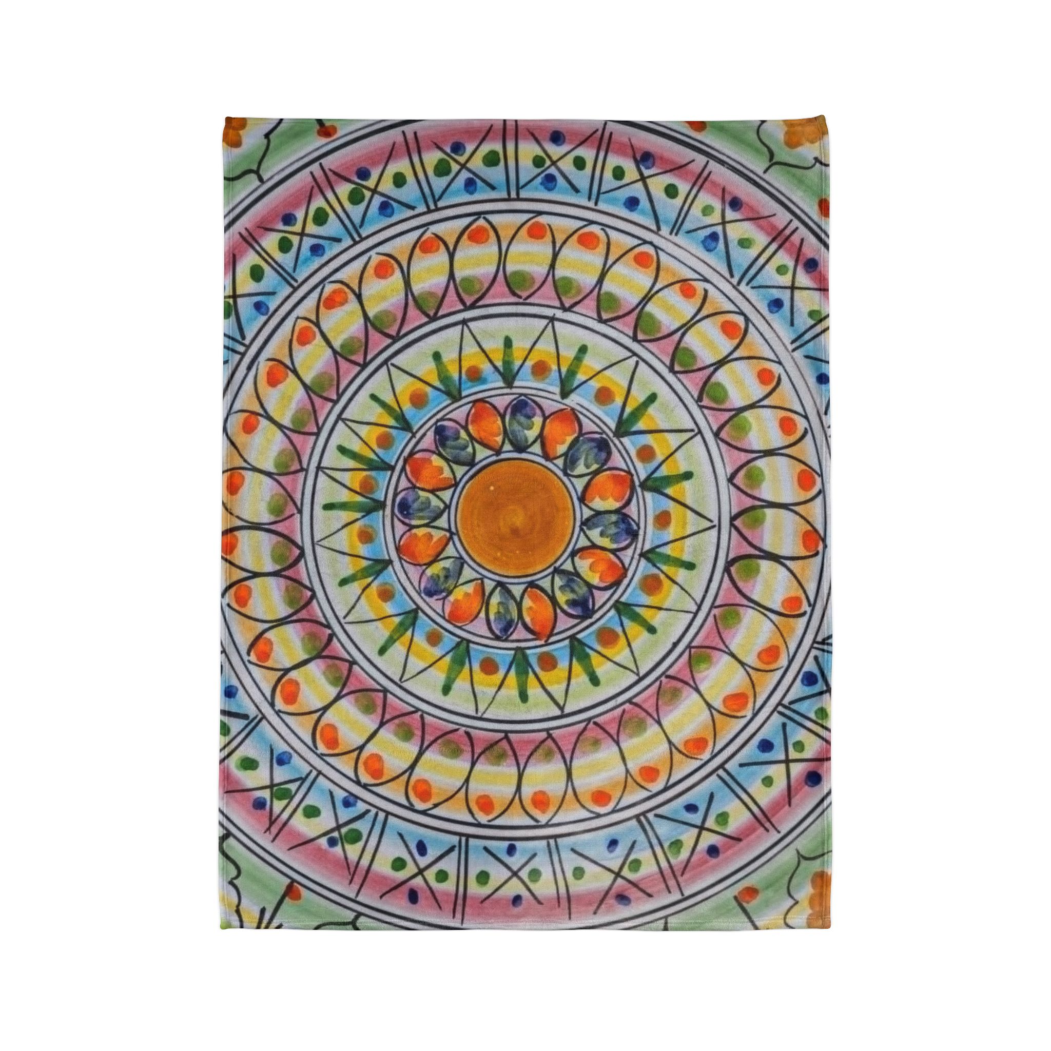 Mandala Sunburst Blanket — Colorful Boho Polyester Throw - Image 3