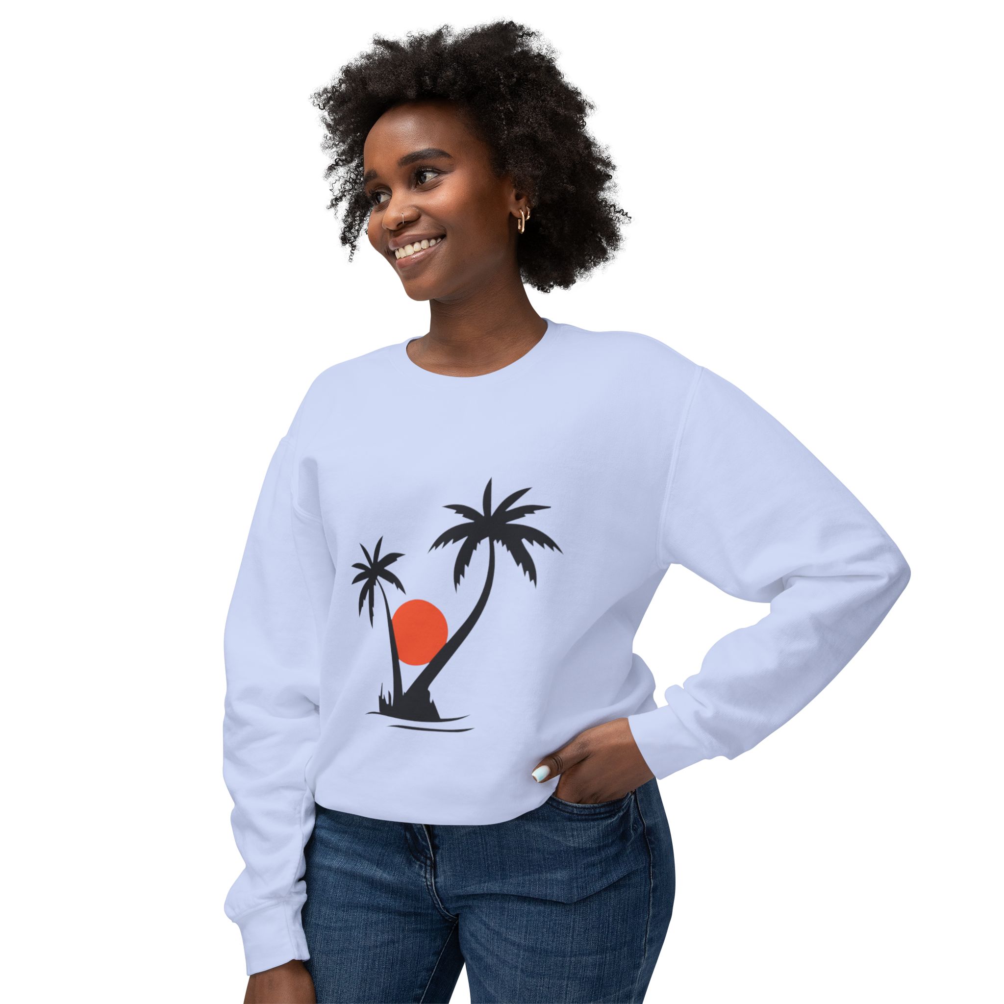 Tropical Sunset Palm Tree Sweatshirt - Image 48