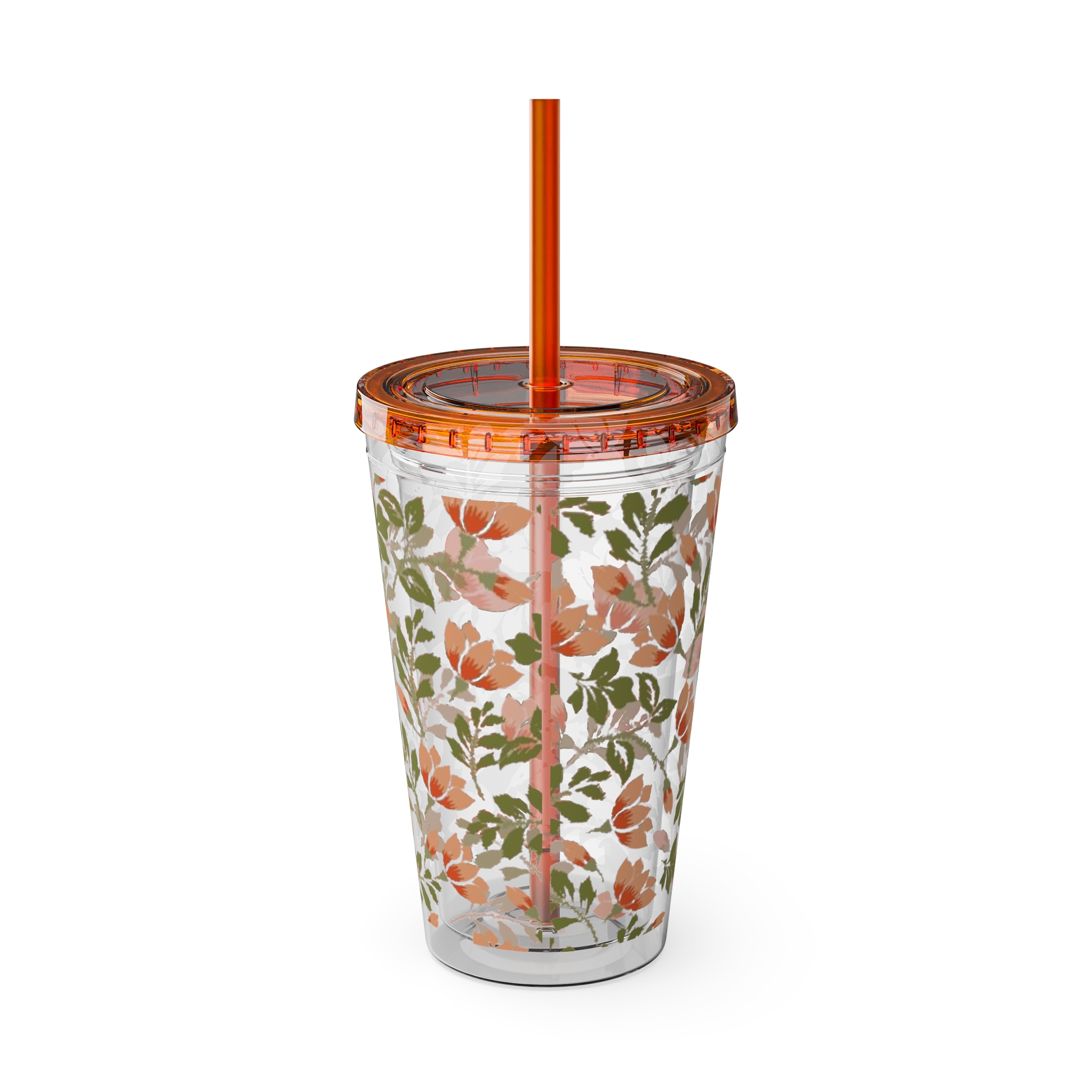 Floral Tumbler with Straw, 16oz - Image 11