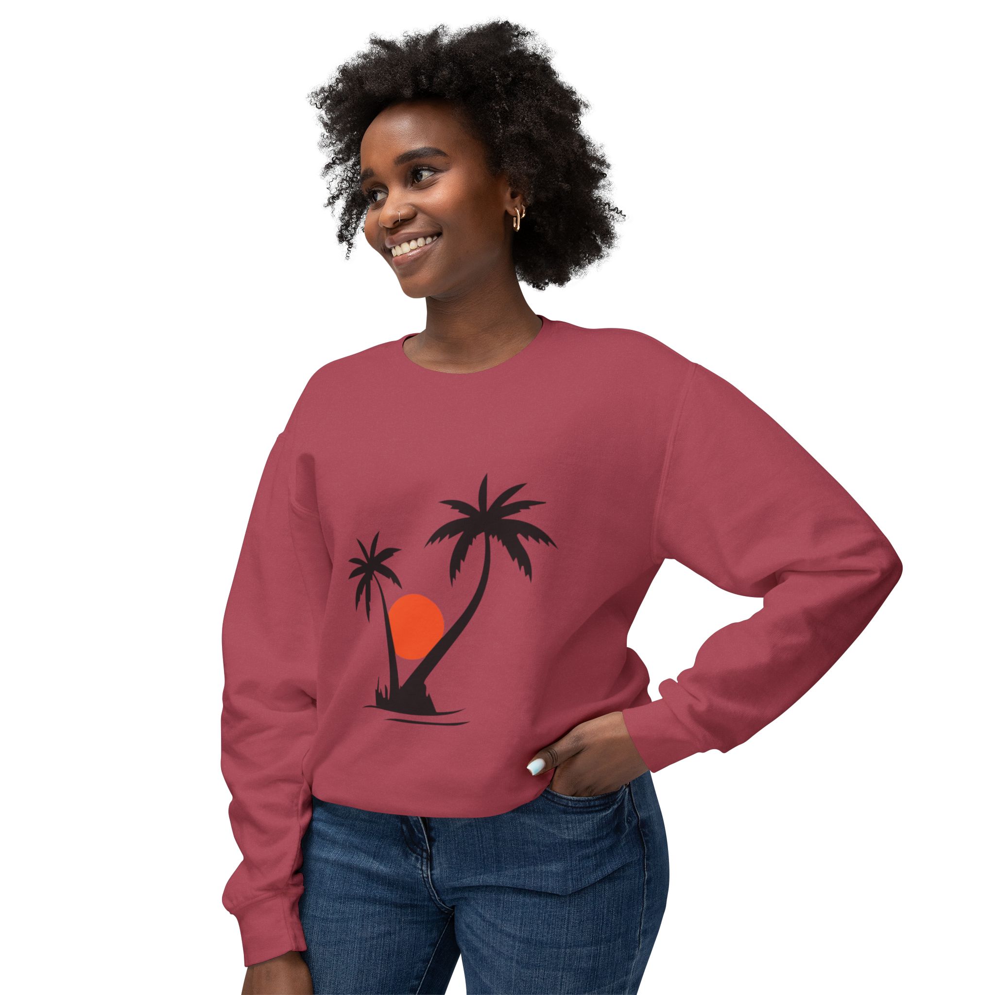 Tropical Sunset Palm Tree Sweatshirt - Image 68