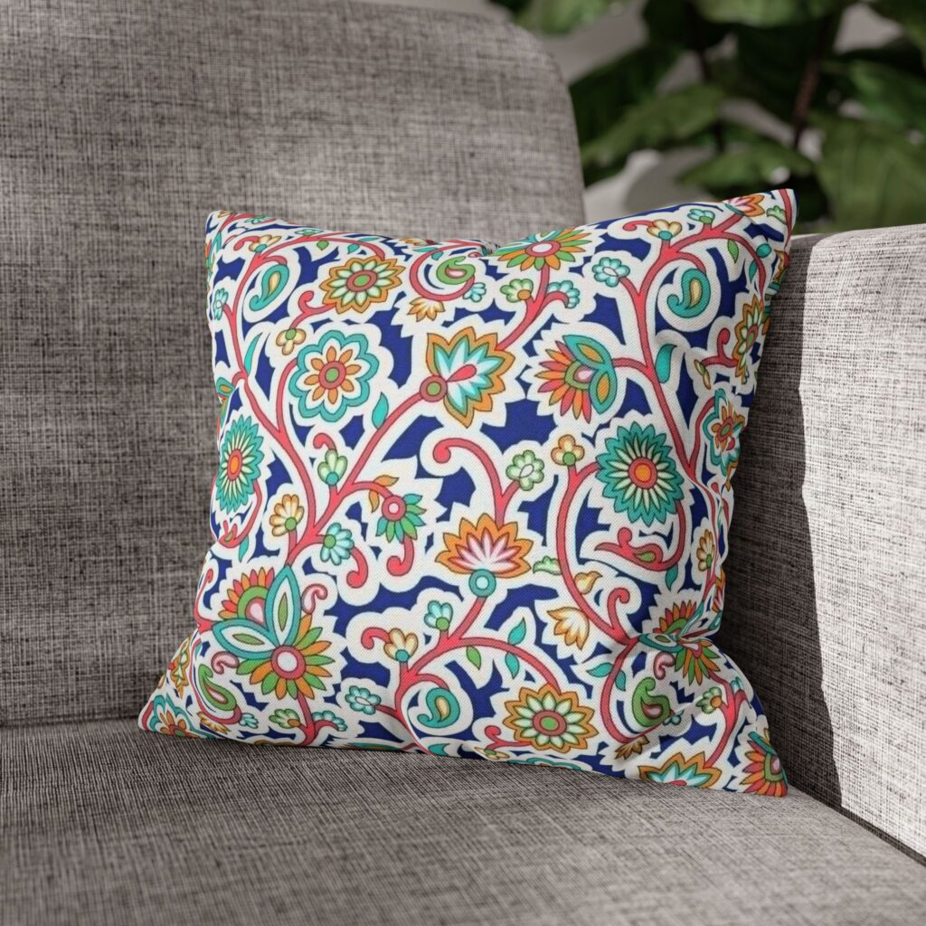 Colorful Floral Paisley Throw Pillowcase