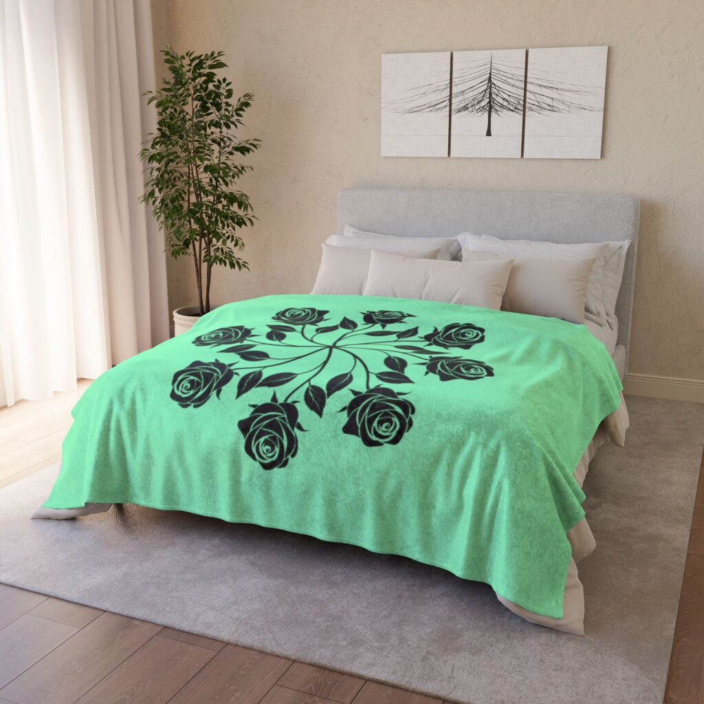 Rose Mandala Soft Polyester Blanket — Floral Boho Throw for Cozy Home & Gifts