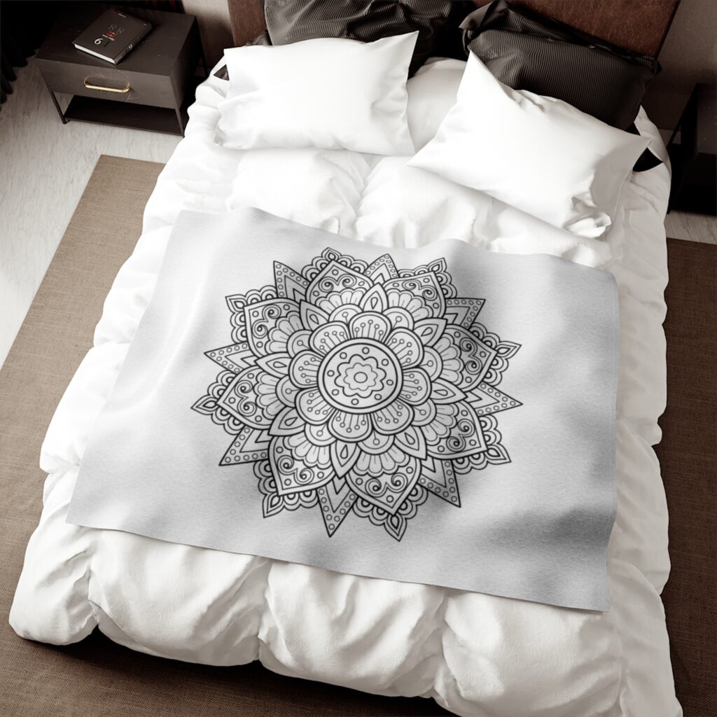 Mandala Coloring Design Sweatshirt Blanket