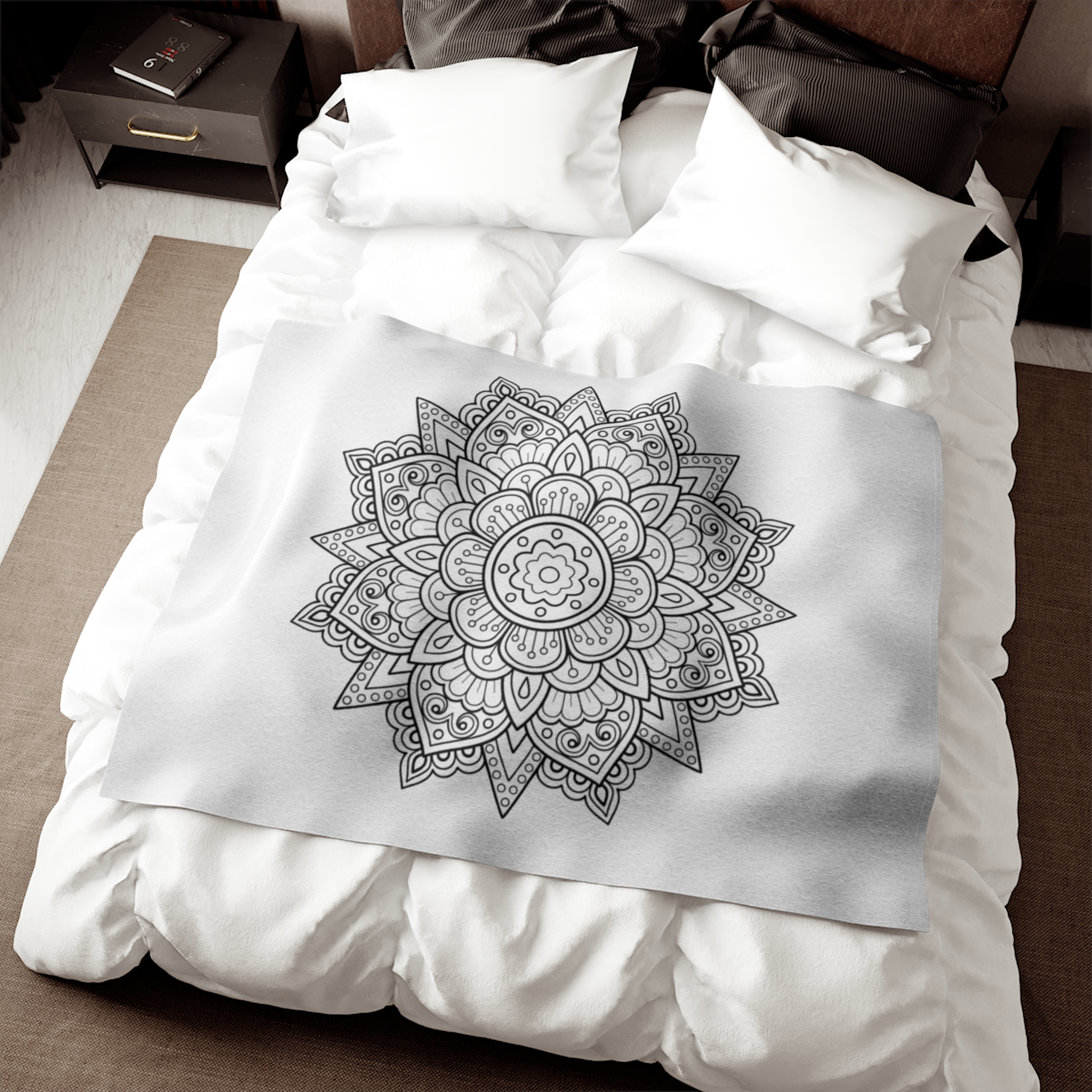 Mandala Coloring Design Sweatshirt Blanket