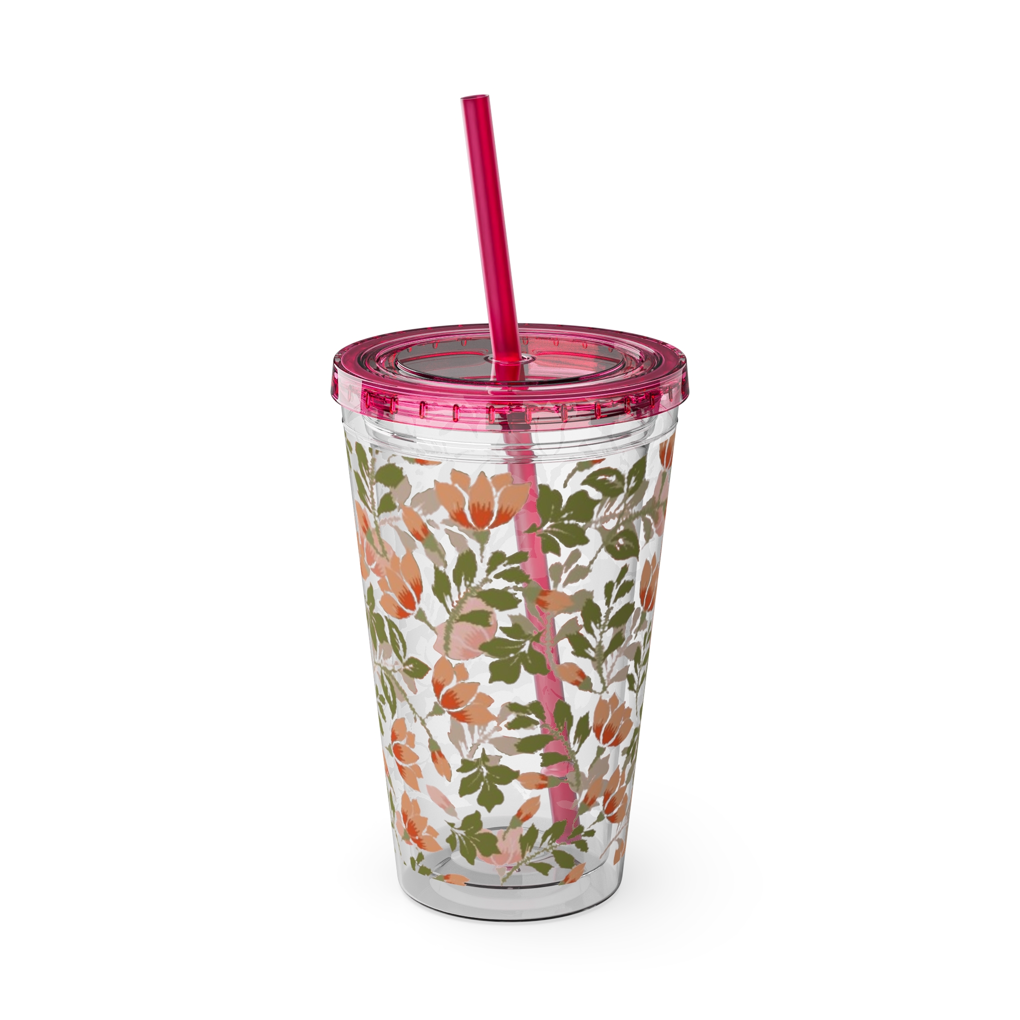 Floral Tumbler with Straw, 16oz - Image 34