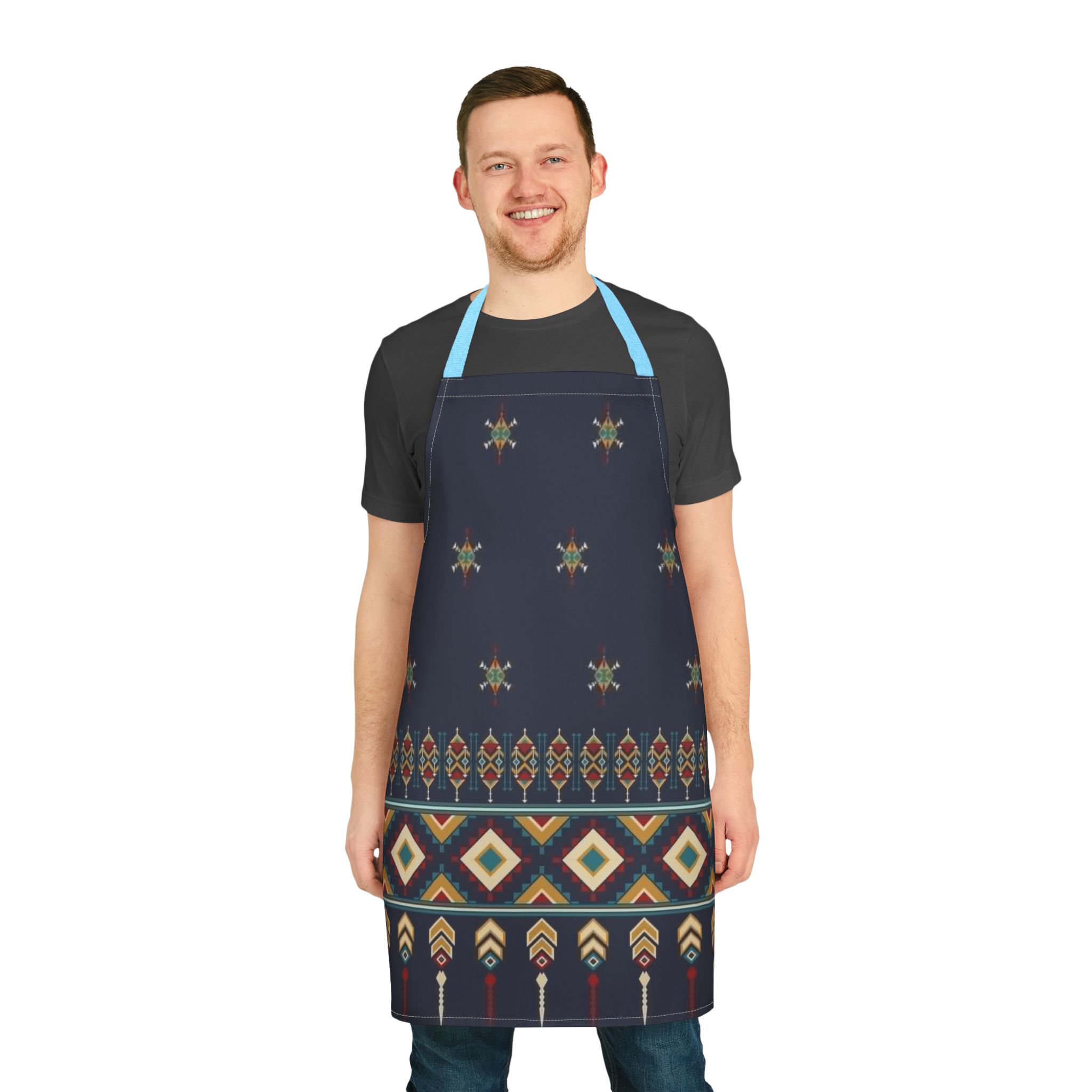 Tribal Pattern Cotton Apron – Boho Geometric Kitchen Apron - Image 10