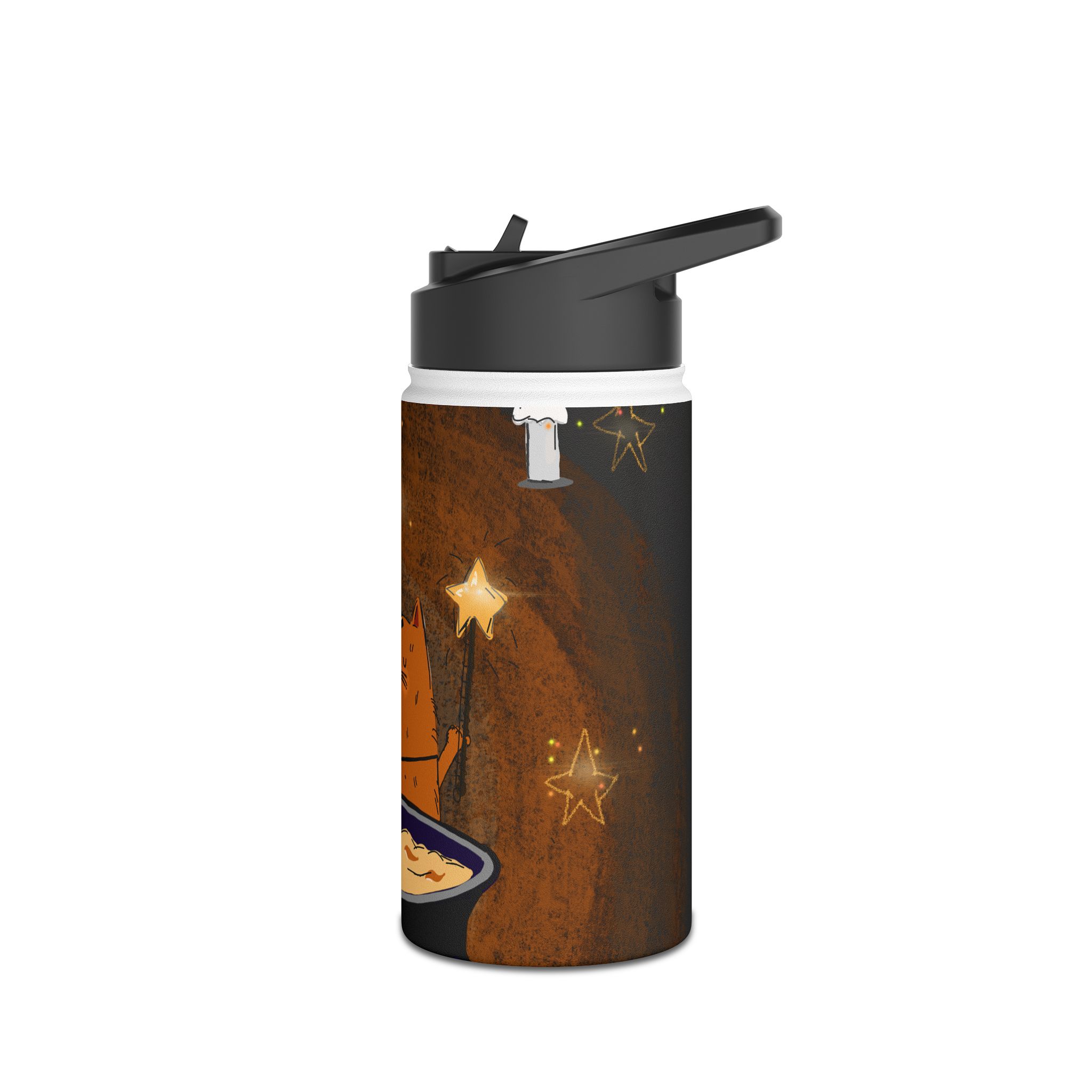 Witch Cat Brewing Potion water bottle | Stainless Steel Bottle - Image 5