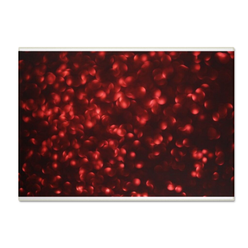 Red Petal Glow Washable Chenille Rug