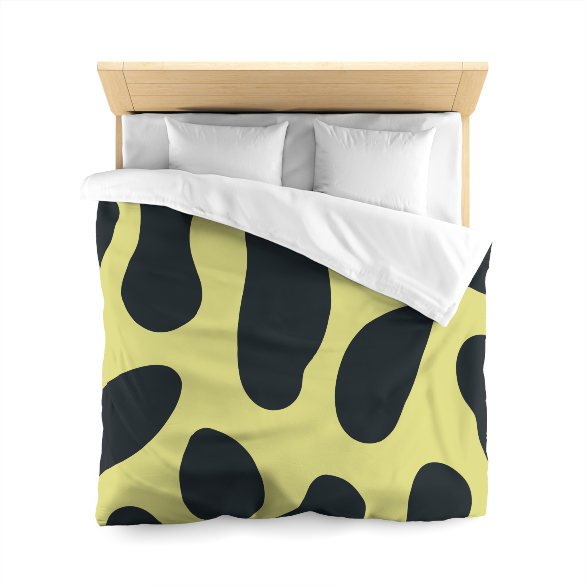 Black and Yellow Abstract Pattern Microfiber Duvet Cover - Image 14