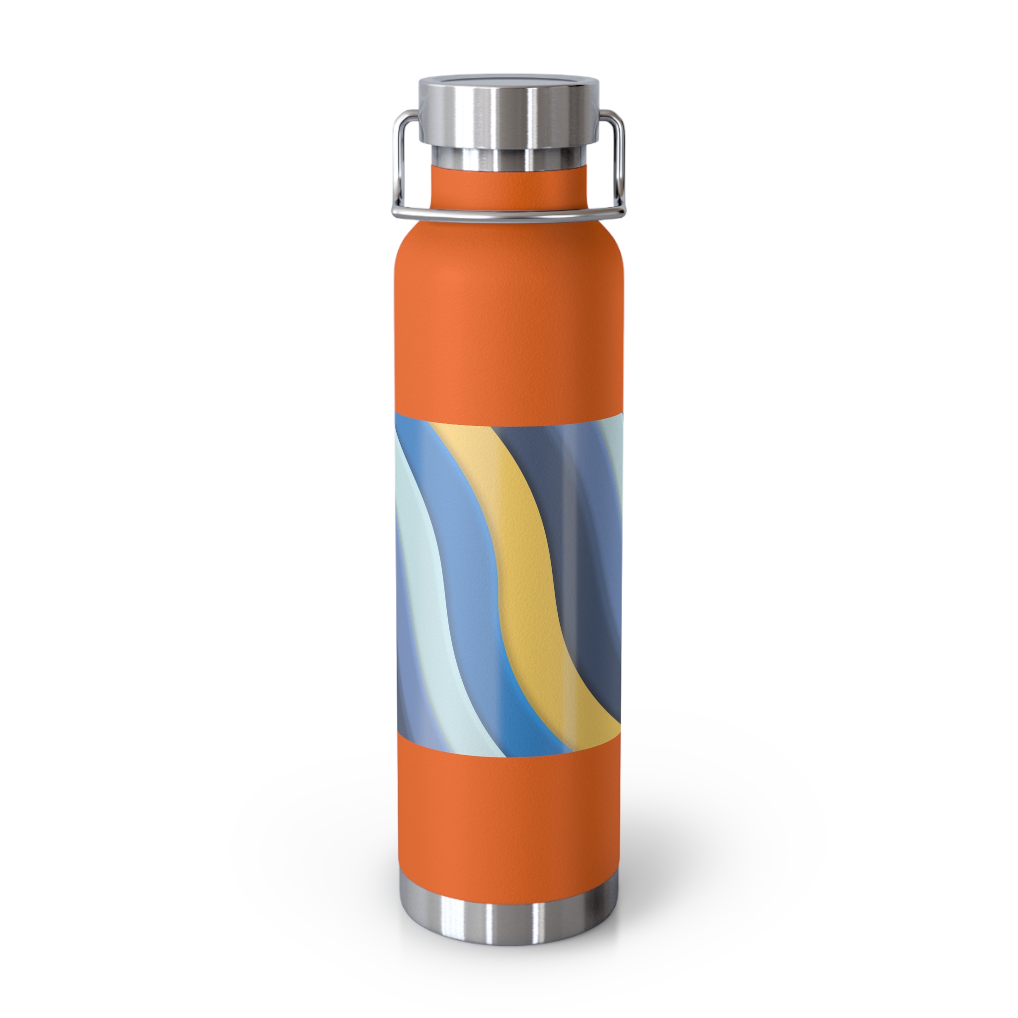 22oz Abstract Blue and Yellow Wave Vacuum Insulated Bottle - Image 21