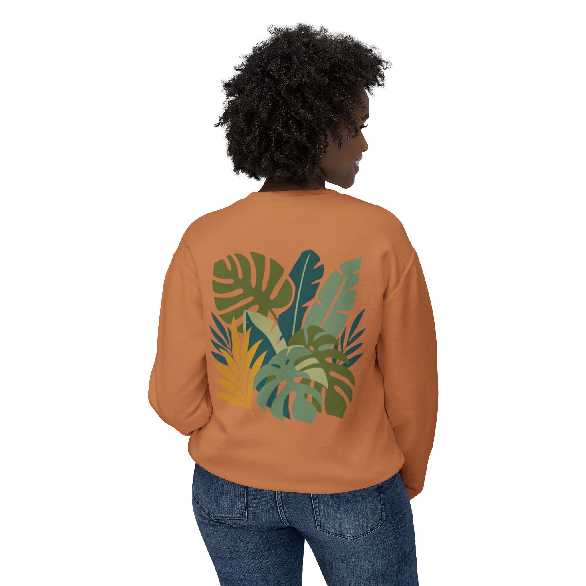 Tropical Leaf Botanical Print Sweatshirt