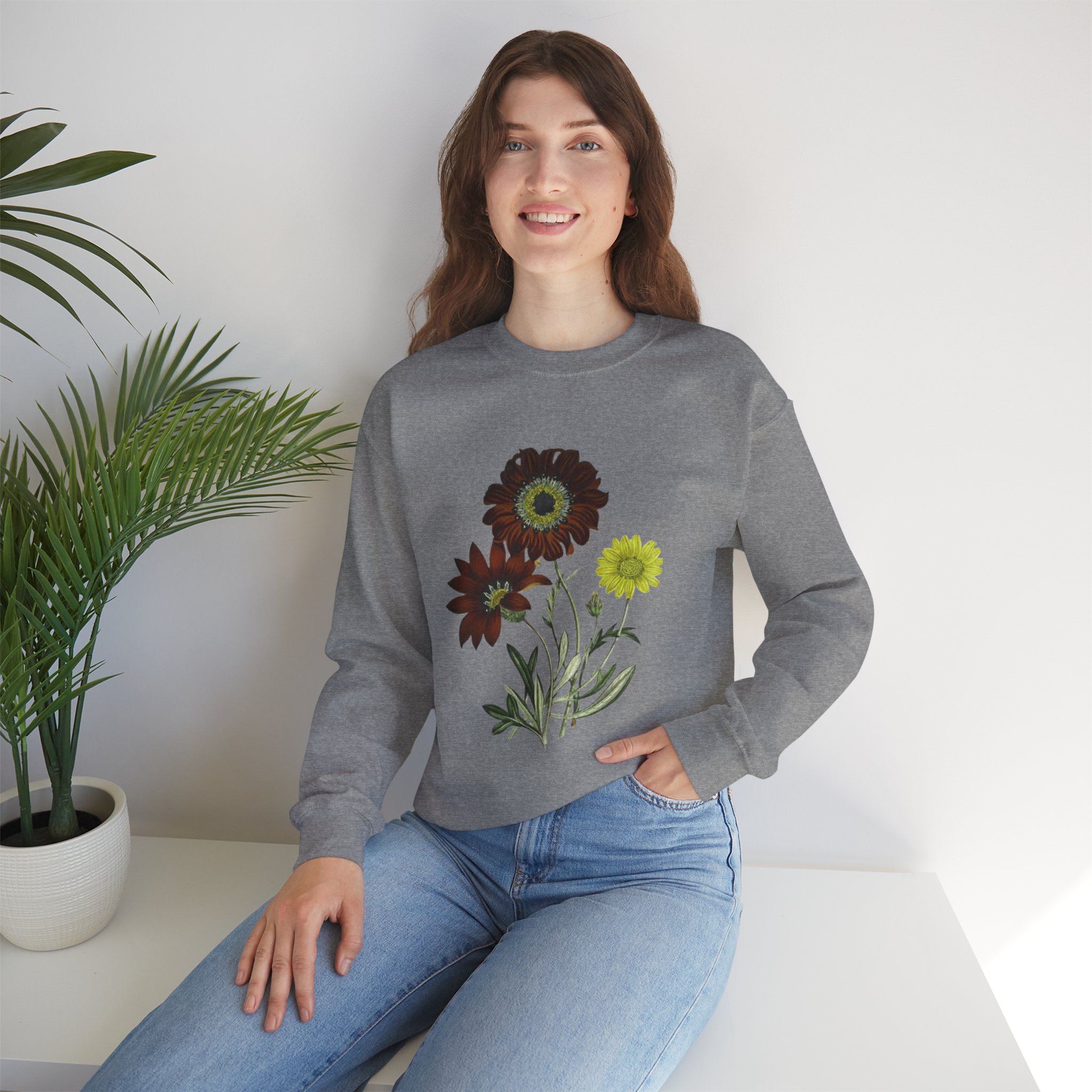 Watercolor Poppy Flowers Crewneck Sweatshirt | Floral Minimalist Art - Image 40