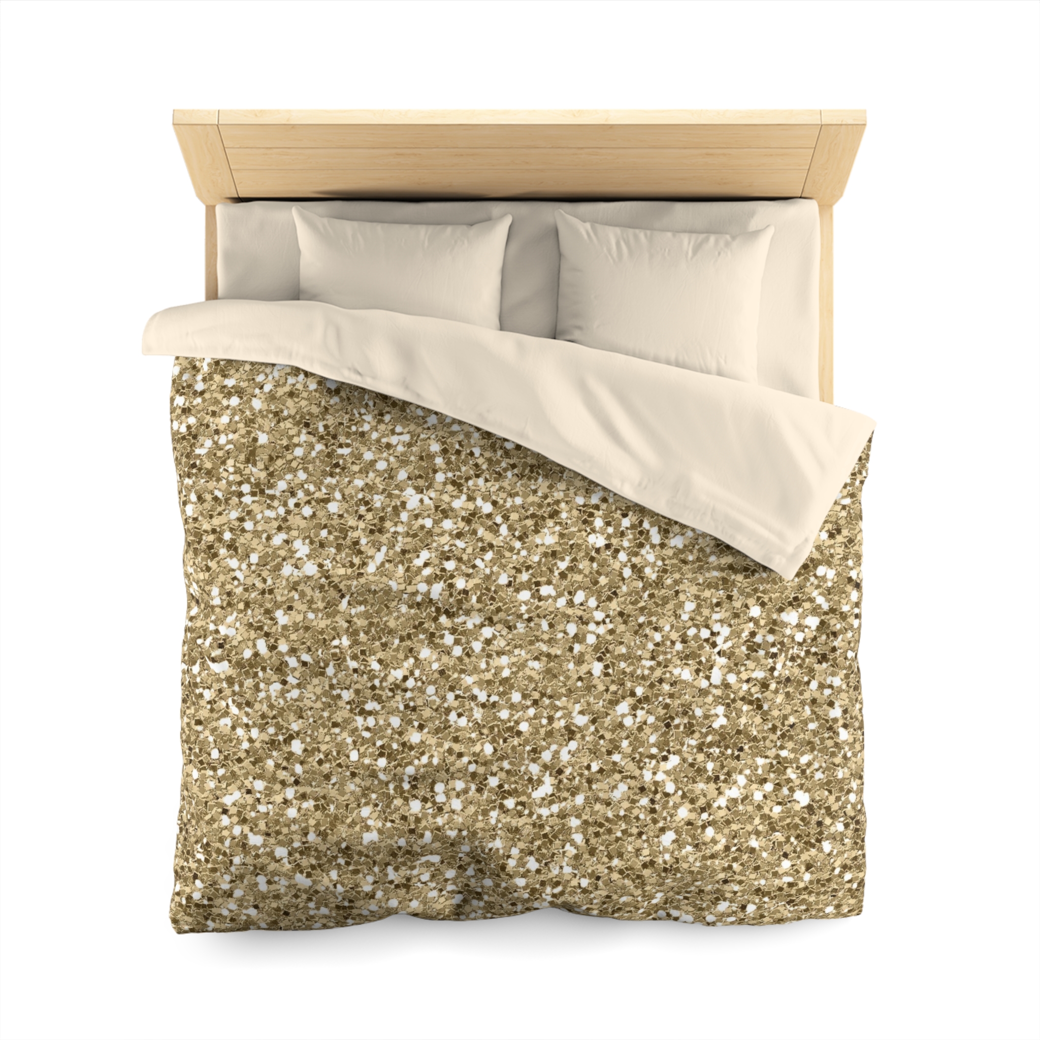 Gold Glitter Microfiber Duvet Cover — Sparkling Metallic Bedding - Image 5
