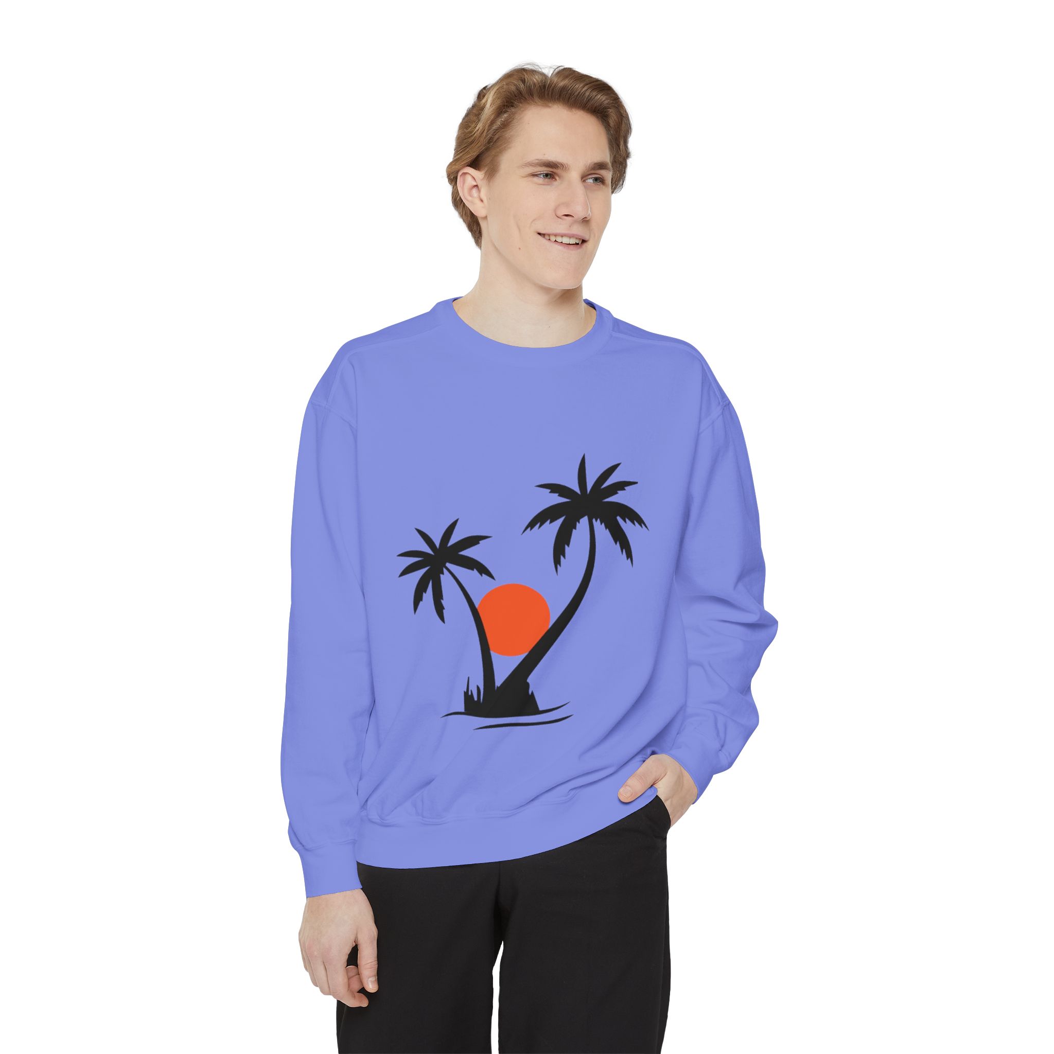 Tropical Palm Tree Sunset Sweatshirt - Image 58