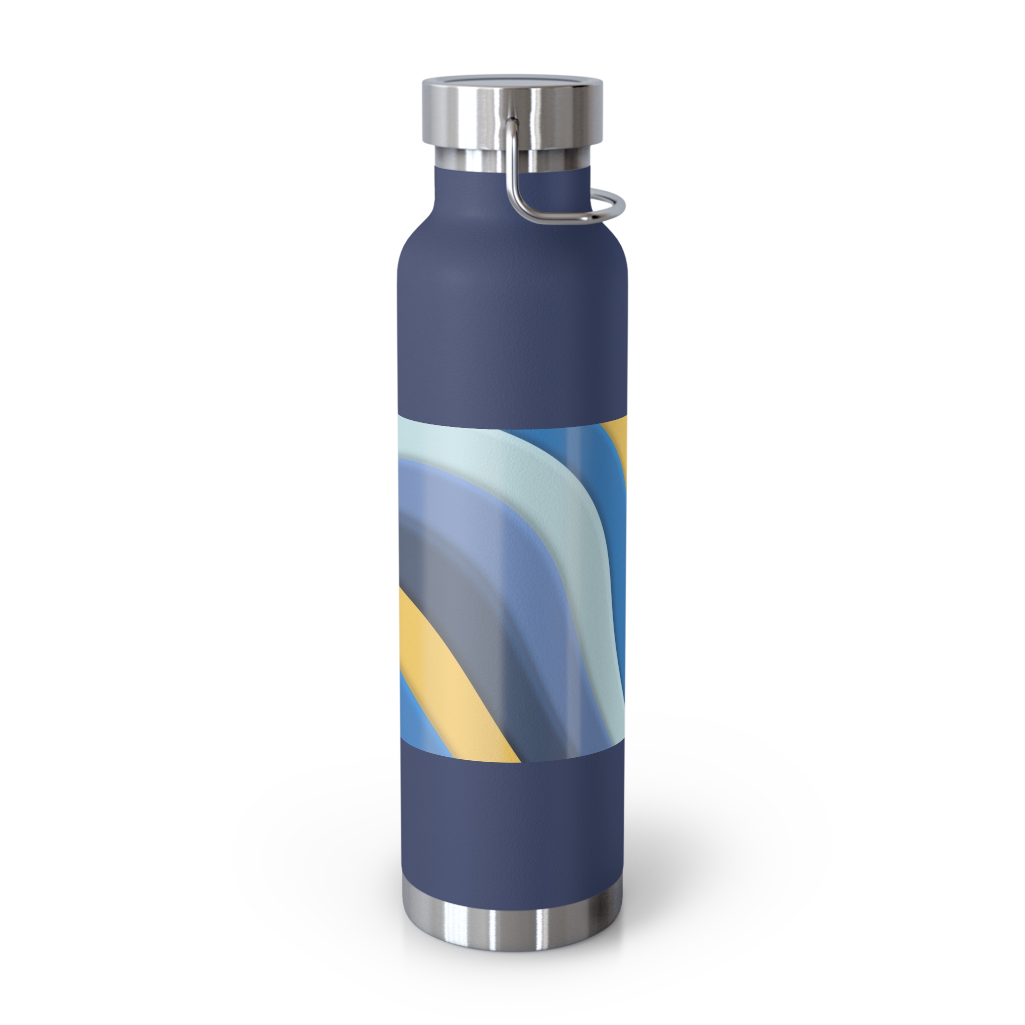 22oz Abstract Blue and Yellow Wave Vacuum Insulated Bottle - Image 37