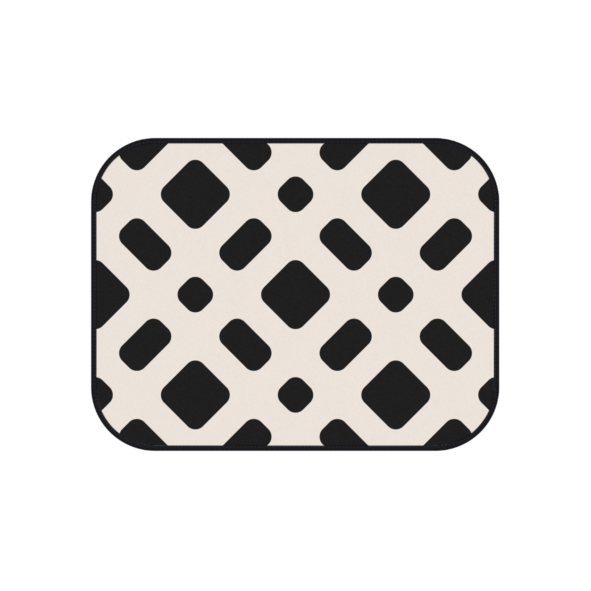 Black and White Geometric Pattern Car Mats Set of 4 - Image 4