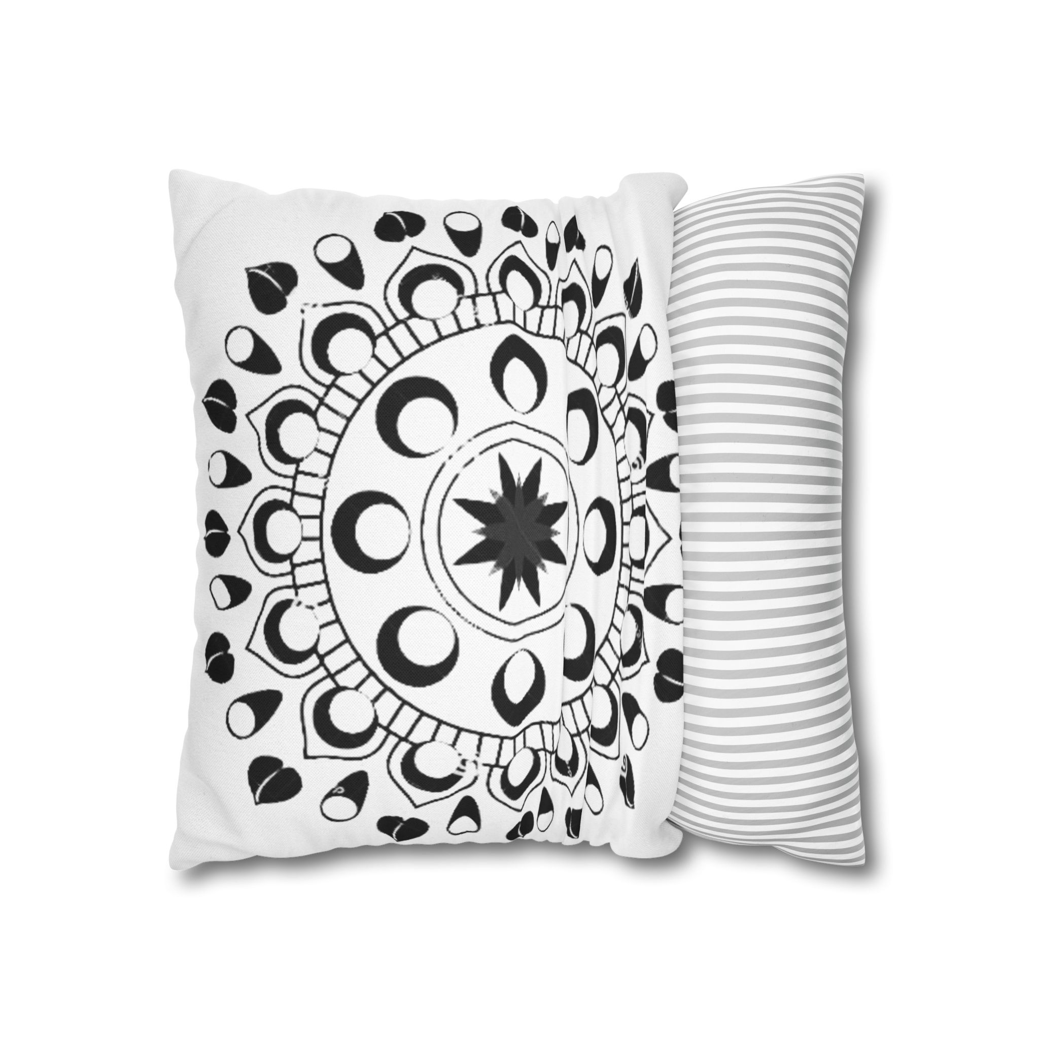 Celestial Moon Phases Mandala Square Pillowcase - Image 9