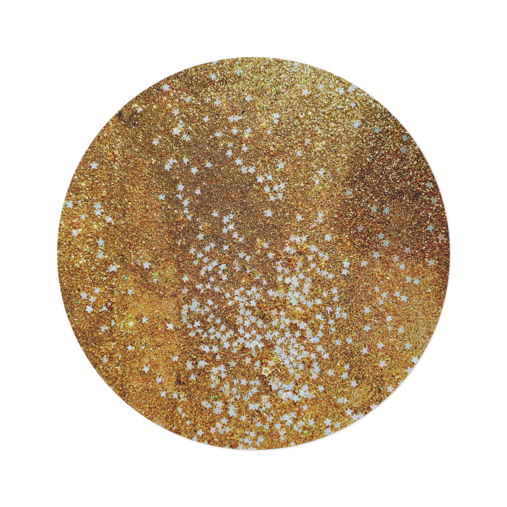 Golden Glitter Starry Sky Round Rug - Image 2