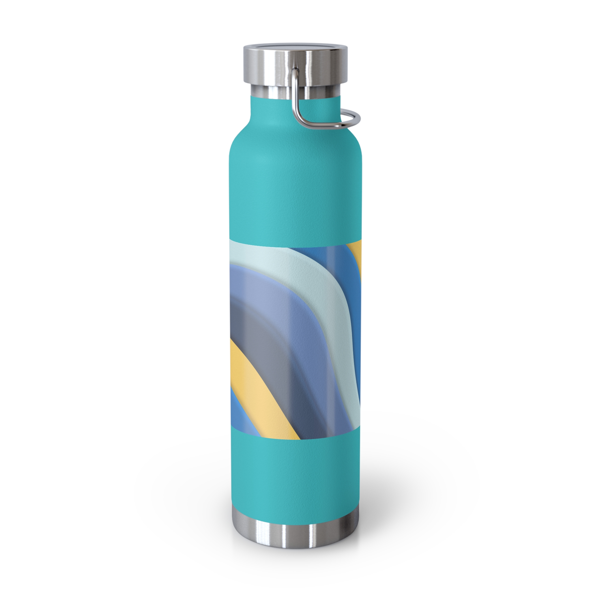 22oz Abstract Blue and Yellow Wave Vacuum Insulated Bottle - Image 27