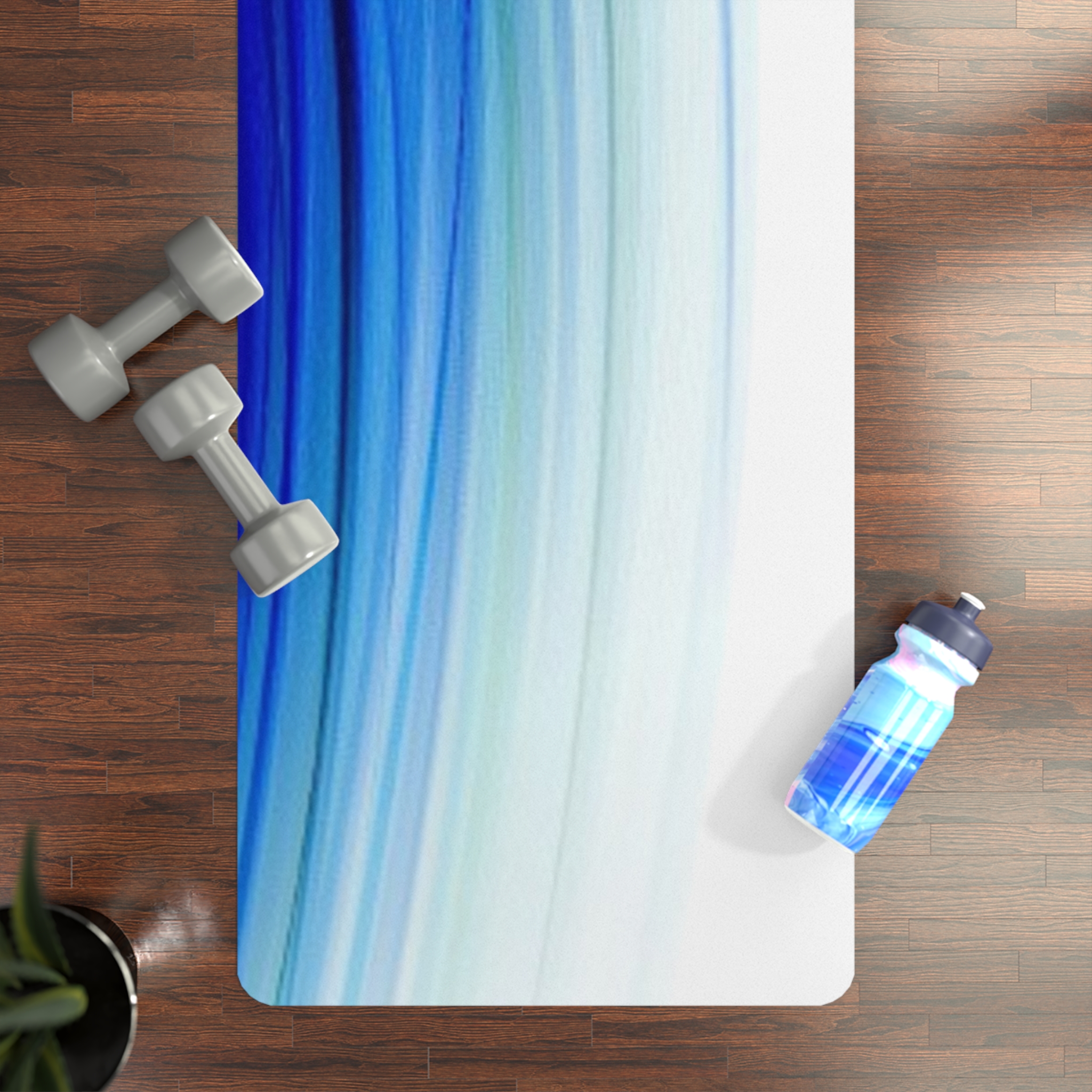 Blue Wave Rubber Yoga Mat — Non-Slip Eco-Friendly Fitness Mat