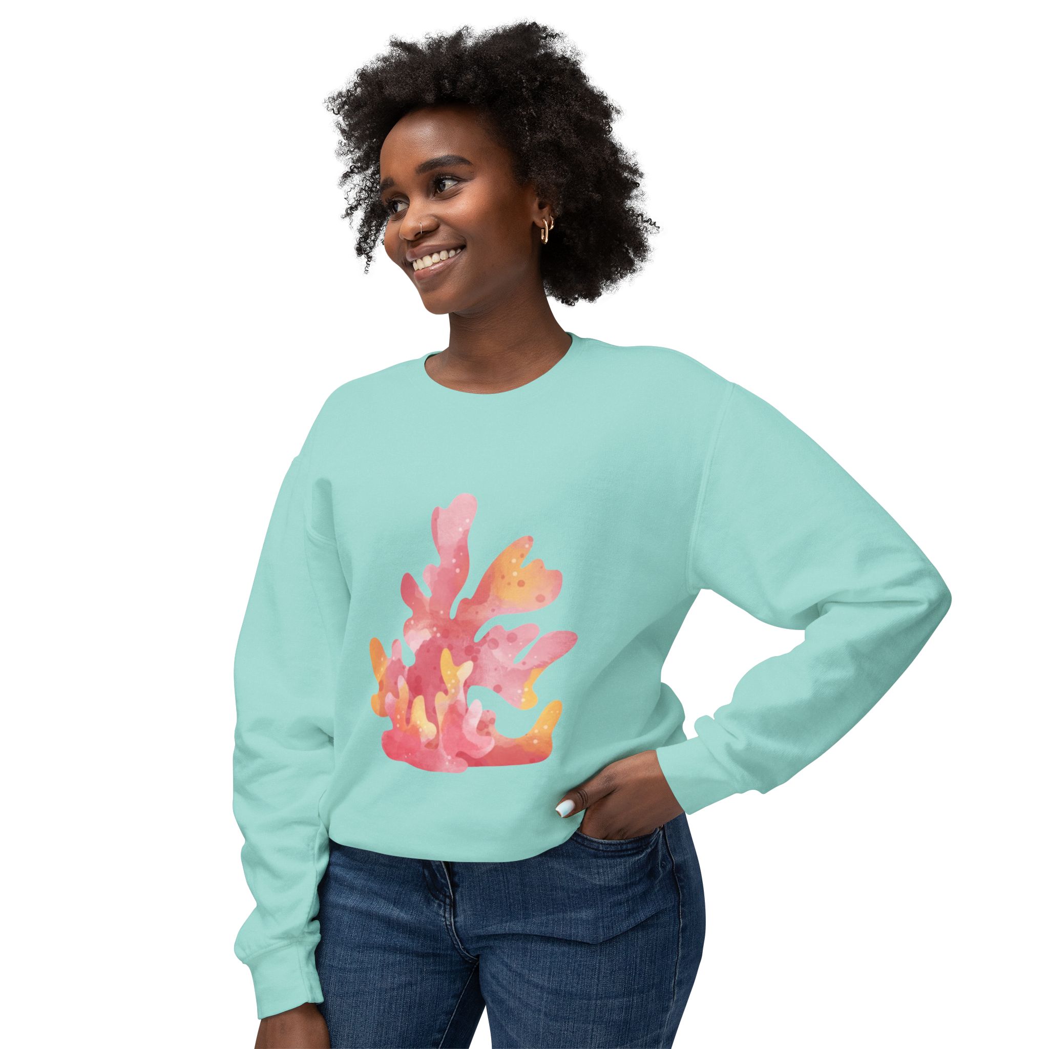 Colorful Abstract Floral Art Sweatshirt - Image 43