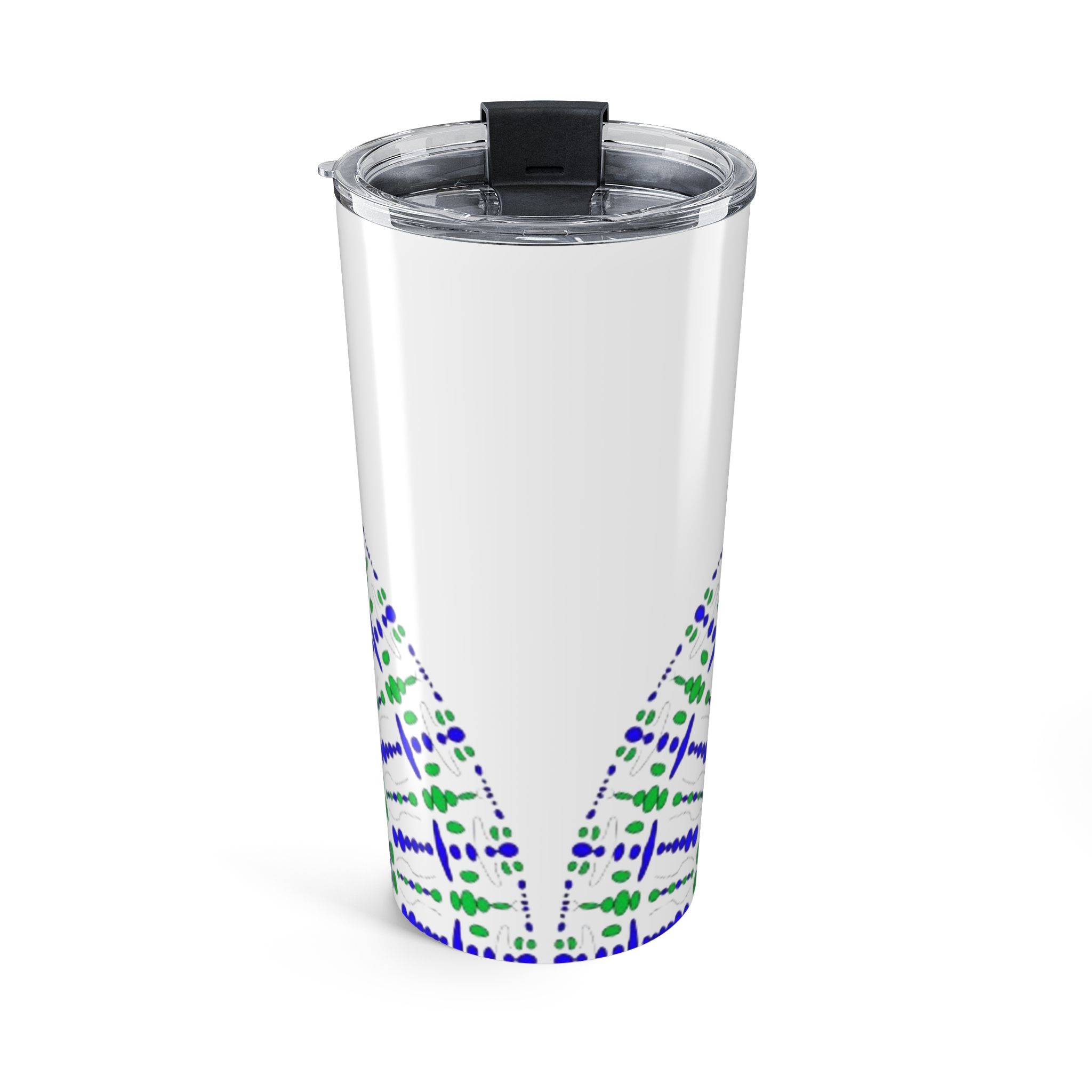 20oz Tumbler — Blue & Green Mandala Stainless Travel Cup - Image 2
