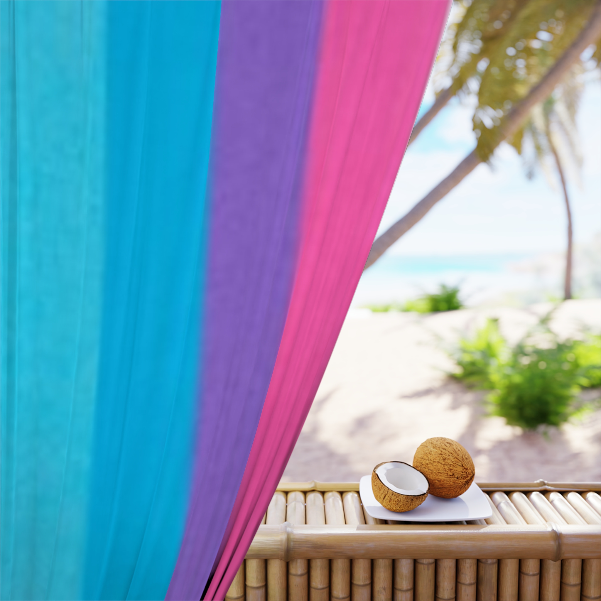 Colorful Vertical Stripes Window Curtain