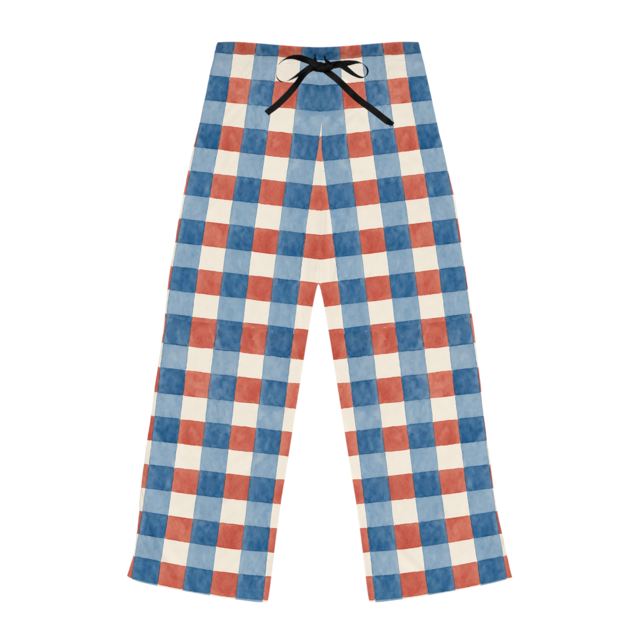 Women’s Red, White & Blue Gingham Pajama Pants - Image 2