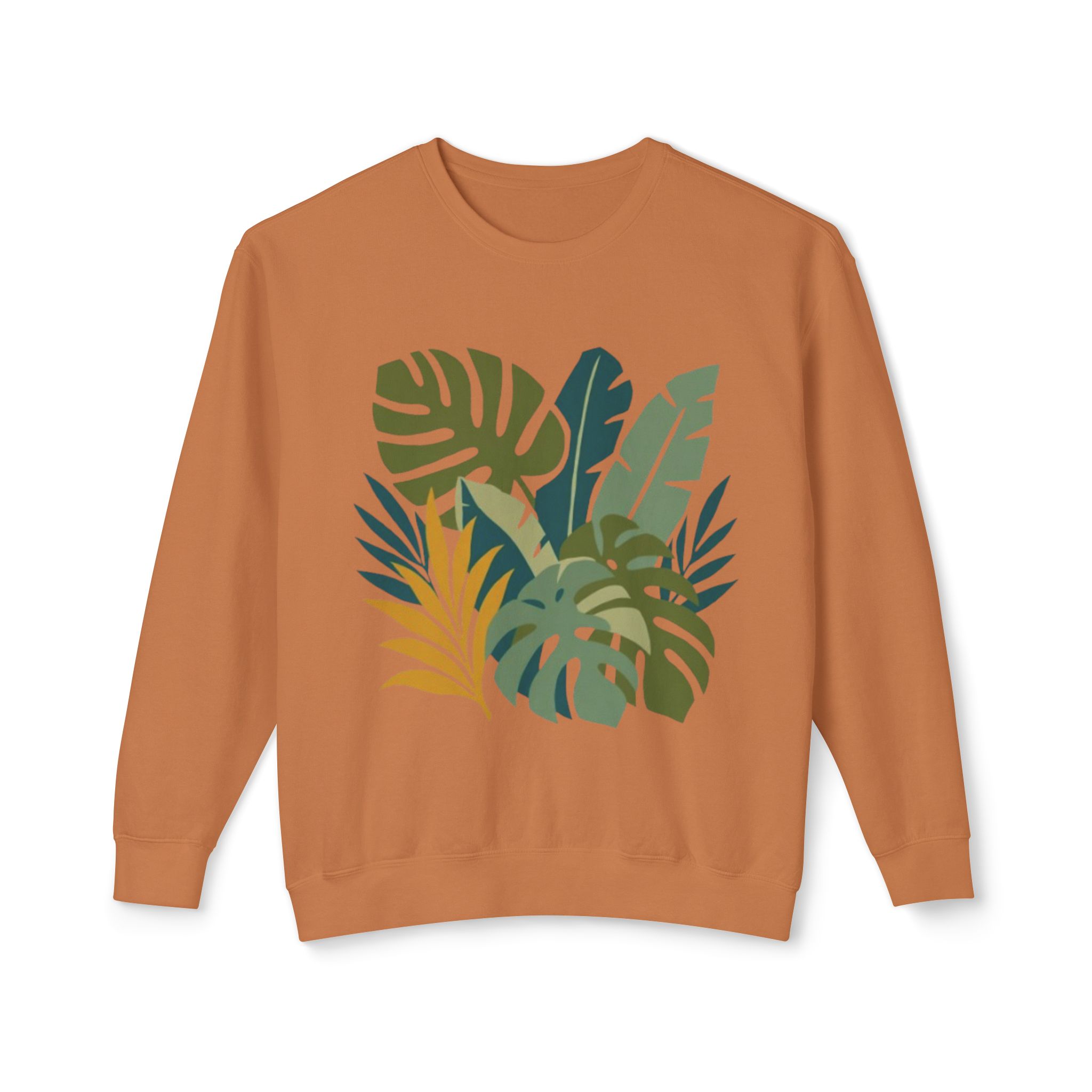 Tropical Leaf Botanical Print Sweatshirt - Image 2